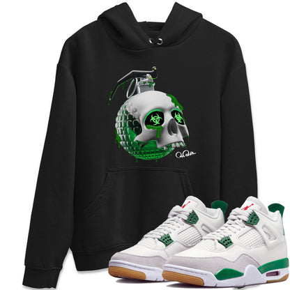 Air Jordan 4 Pine Green Sneaker Tees Drip Gear Zone Skull Bomb Sneaker Tees AJ4 Pine Green Shirt Unisex Shirts Black 1