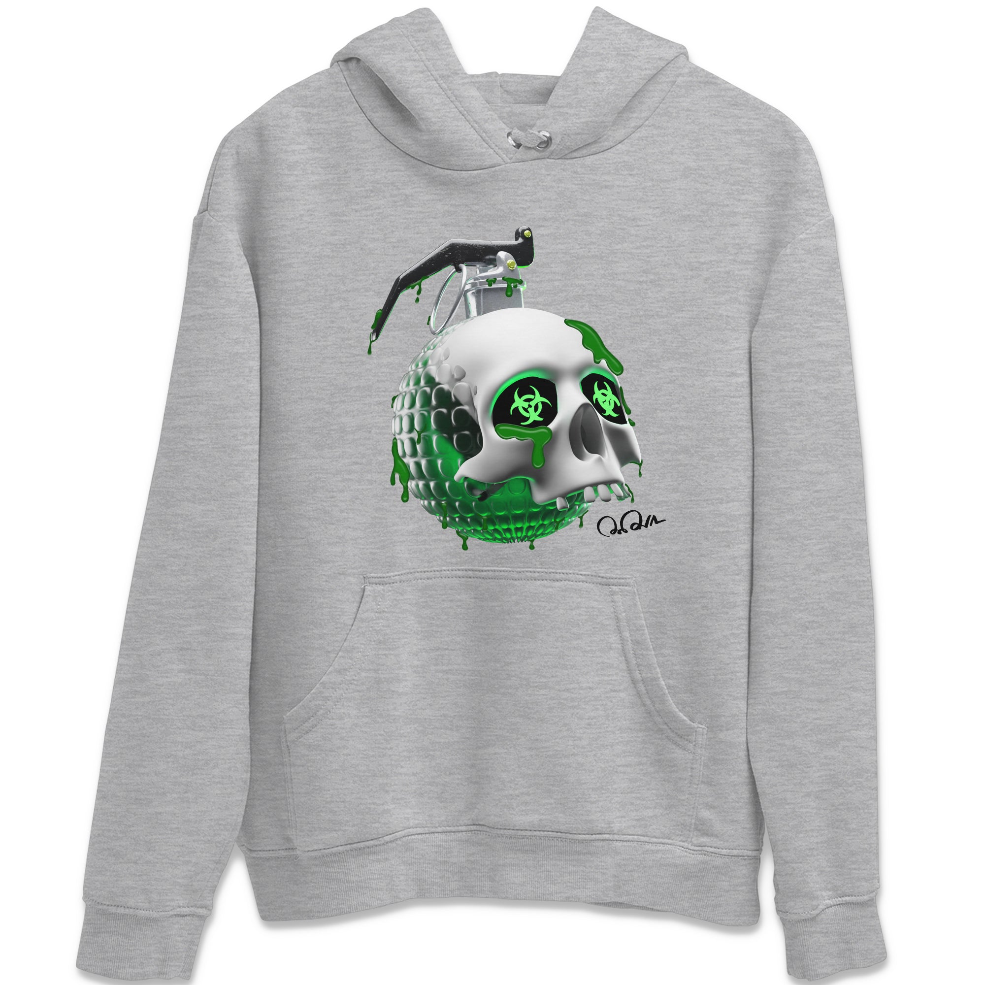 Air Jordan 4 Pine Green Sneaker Tees Drip Gear Zone Skull Bomb Sneaker Tees AJ4 Pine Green Shirt Unisex Shirts Heather Grey 2