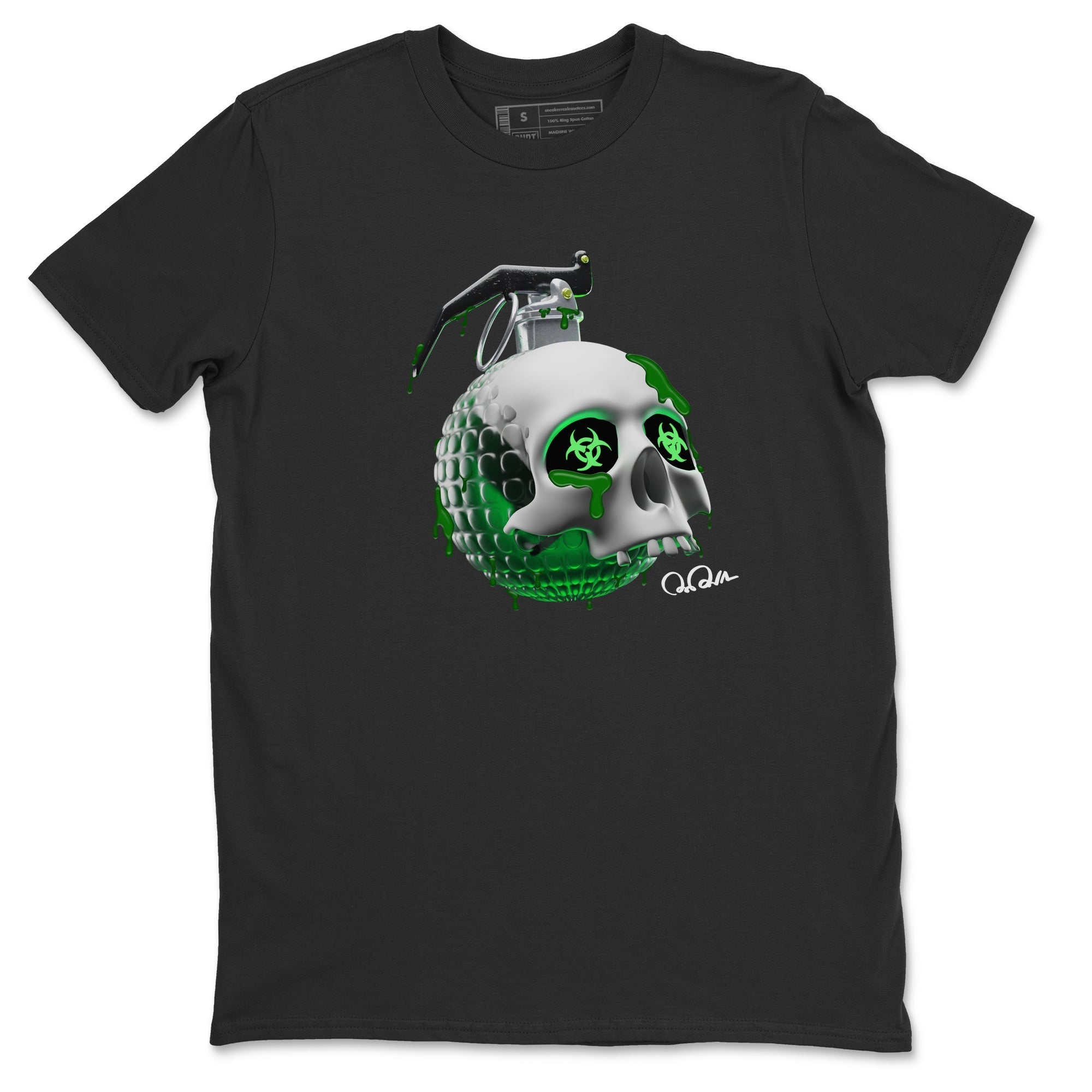 Air Jordan 4 Pine Green Sneaker Tees Drip Gear Zone Skull Bomb Sneaker Tees AJ4 Pine Green Shirt Unisex Shirts Black 2