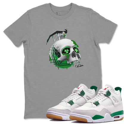 Air Jordan 4 Pine Green Skull Bomb Crew Neck Sneaker Tees AJ4 Pine Green Sneaker T-Shirts Size Chart