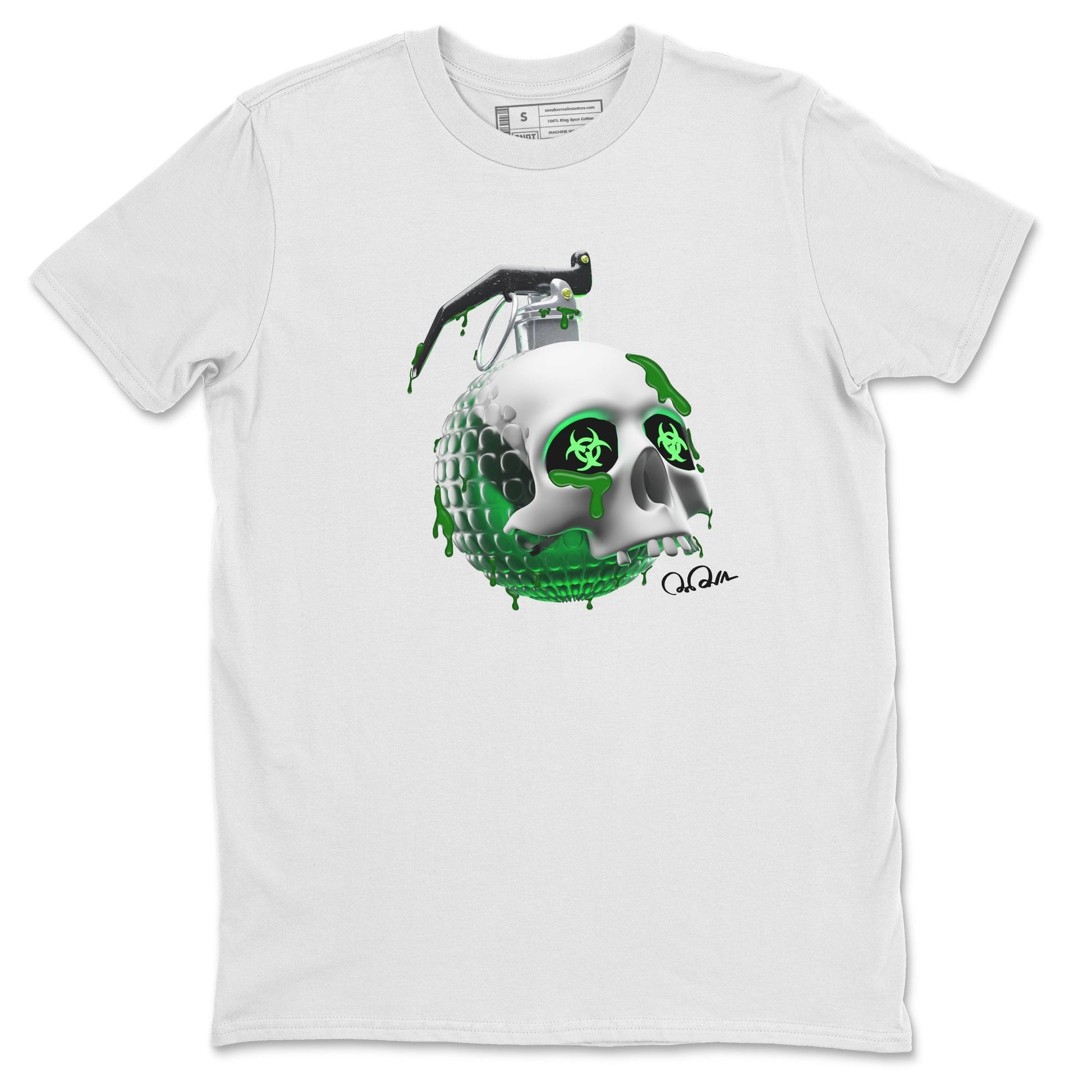 Air Jordan 4 Pine Green Sneaker Tees Drip Gear Zone Skull Bomb Sneaker Tees AJ4 Pine Green Shirt Unisex Shirts White 2