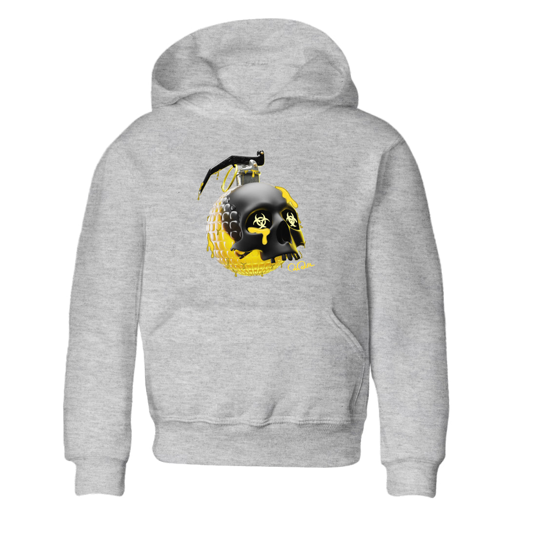 Air Jordan 4 Thunder Sneaker Tees Drip Gear Zone Skull Bomb Sneaker Tees AJ4 Thunder Jumpman Shirt Kids Shirts Heather Grey 2