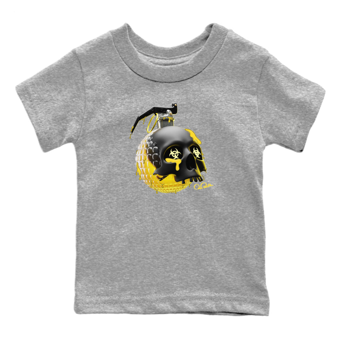 Air Jordan 4 Thunder Sneaker Tees Drip Gear Zone Skull Bomb Sneaker Tees AJ4 Thunder Jumpman Shirt Kids Shirts Heather Grey 2