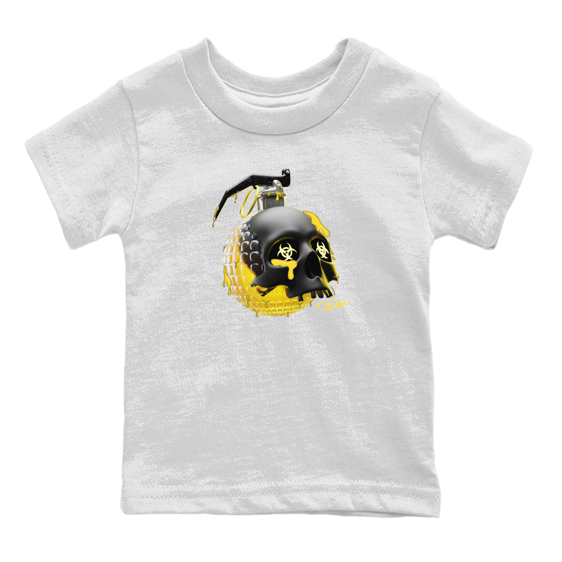 Air Jordan 4 Thunder Sneaker Tees Drip Gear Zone Skull Bomb Sneaker Tees AJ4 Thunder Jumpman Shirt Kids Shirts White 2