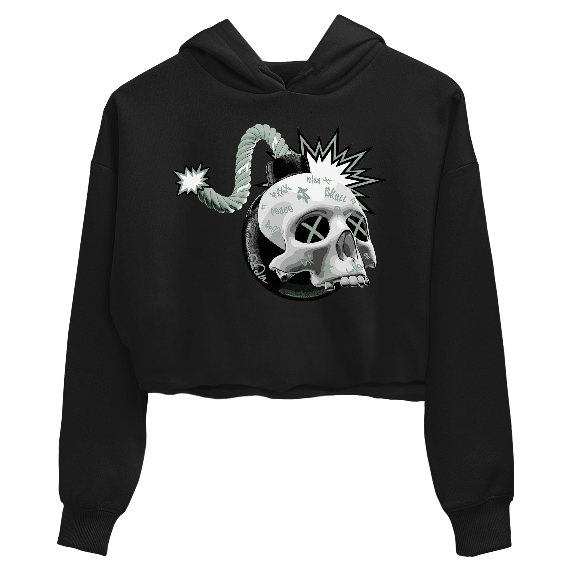 Dunk Mica Green Sneaker Match Tees Skull Bomb Sneaker Tees Dunk Low Mica Green Sneaker Release Tees Women's Shirts Black 2