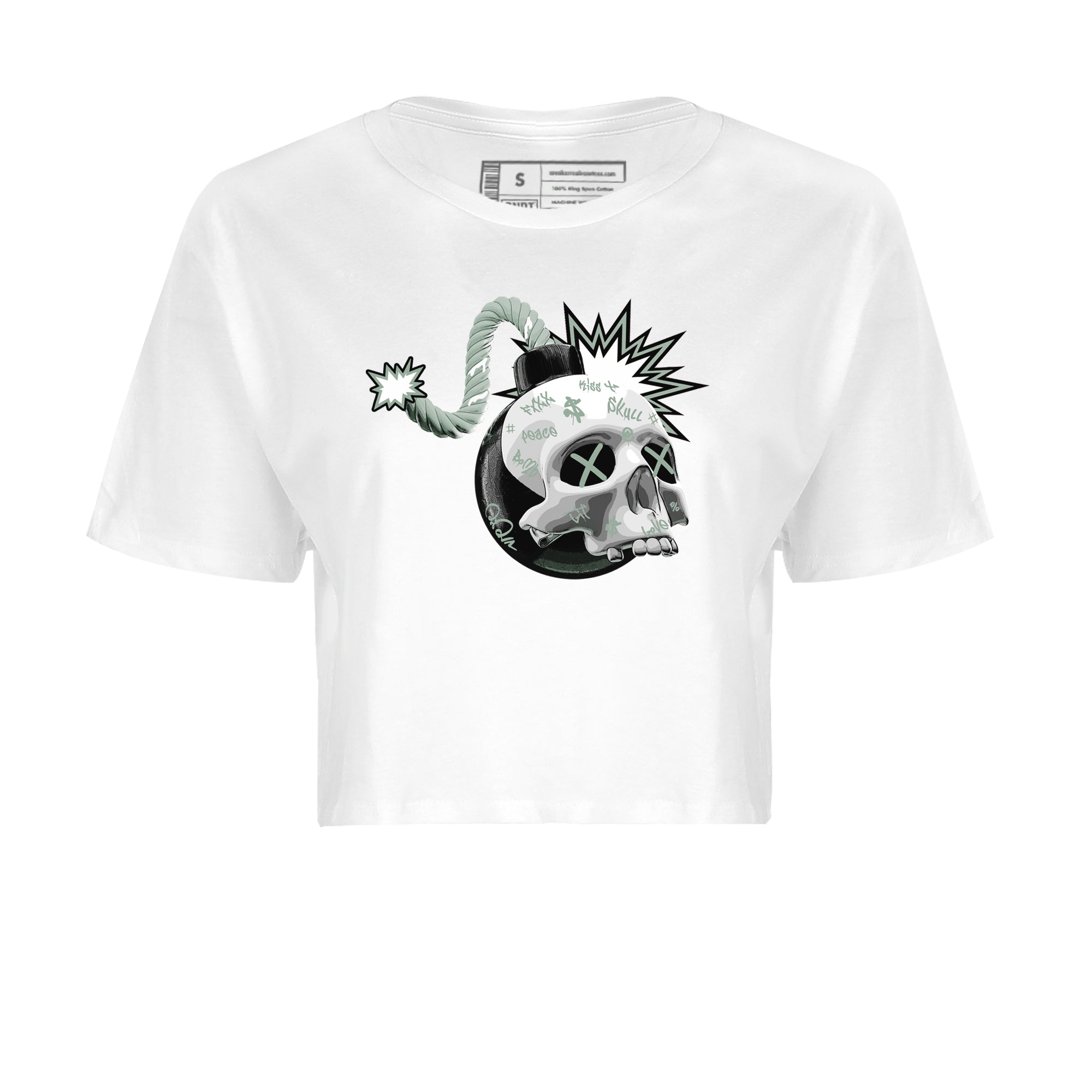 Dunk Mica Green Sneaker Match Tees Skull Bomb Sneaker Tees Dunk Low Mica Green Sneaker Release Tees Women's Shirts White 2