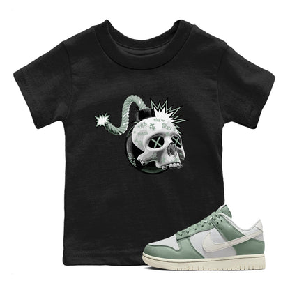Dunk Mica Green Sneaker Match Tees Skull Bomb Sneaker Tees Dunk Low Mica Green Sneaker Release Tees Kids Shirts Black 1