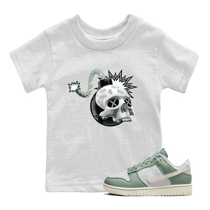 Dunk Mica Green Sneaker Match Tees Skull Bomb Sneaker Tees Dunk Low Mica Green Sneaker Release Tees Kids Shirts White 1