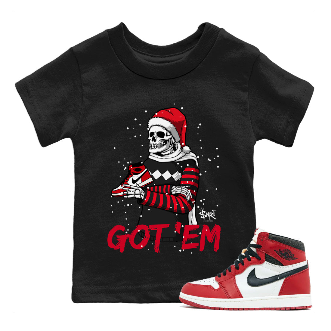 Jordan 1 Lost & Found Sneaker Matching T-Shirt Skull Got Em Sneaker Tees Jordan 1 Lost & Found Sneaker Release Tees Kids Shirts