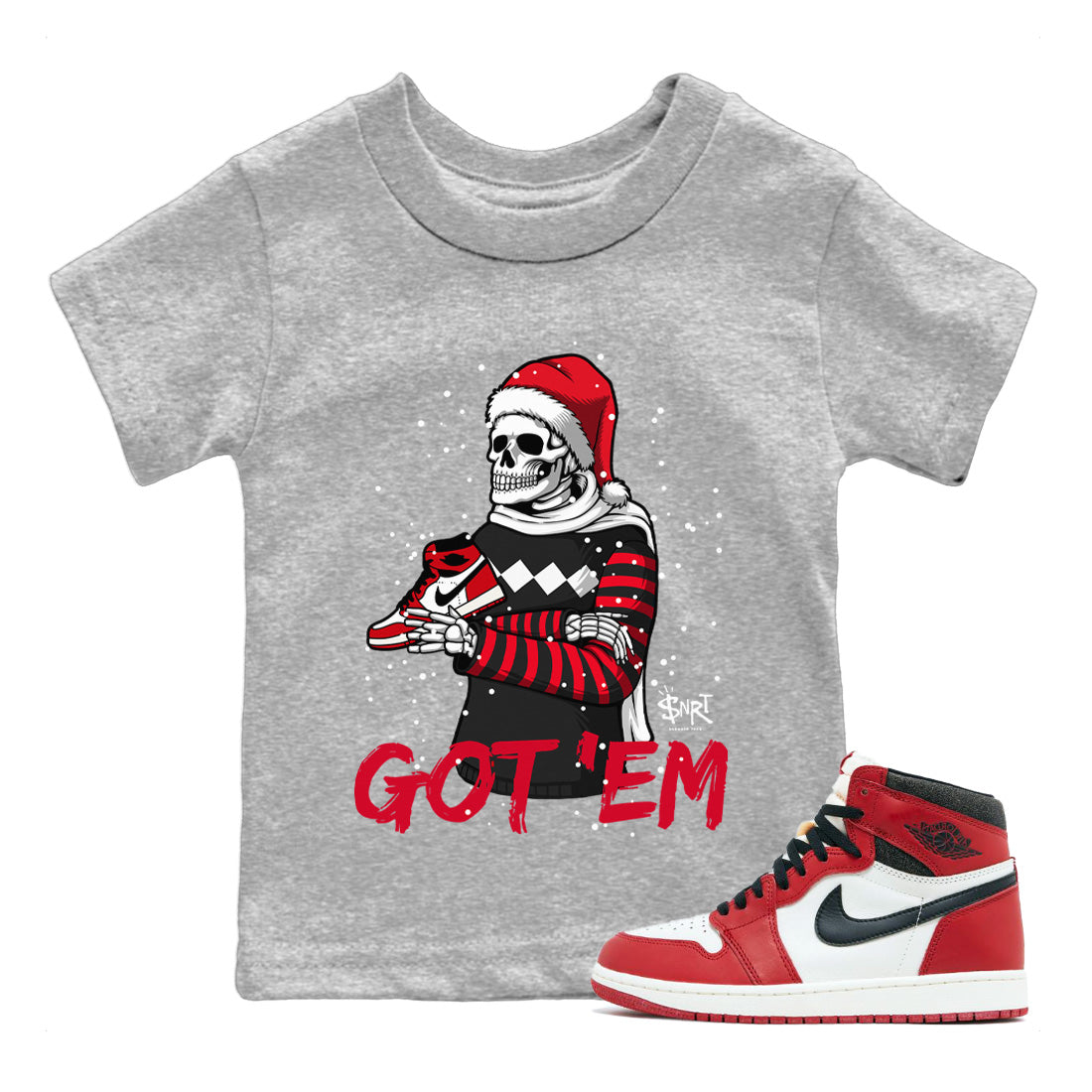 Jordan 1 Lost & Found Sneaker Matching T-Shirt Skull Got Em Sneaker Tees Jordan 1 Lost & Found Sneaker Release Tees Kids Shirts