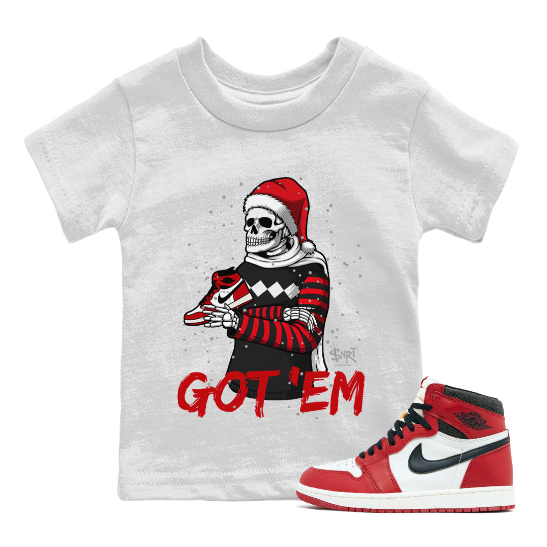 Jordan 1 Lost & Found Sneaker Matching T-Shirt Skull Got Em Sneaker Tees Jordan 1 Lost & Found Sneaker Release Tees Kids Shirts