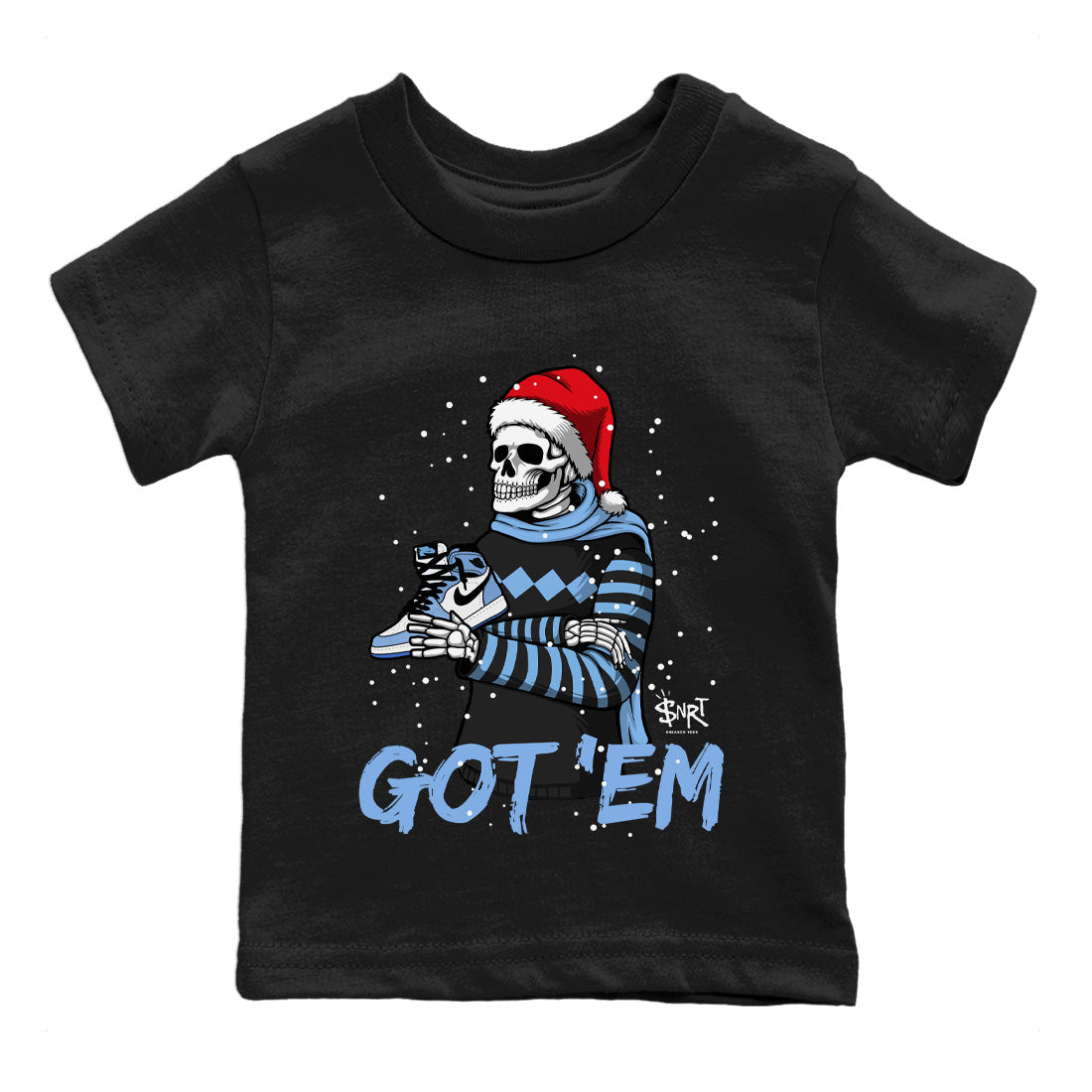 Jordan 1 University Blue Sneaker Matching T-Shirt Skull Got Em Sneaker Tees Jordan 1 University Blue Sneaker Release Tees Kids Shirts