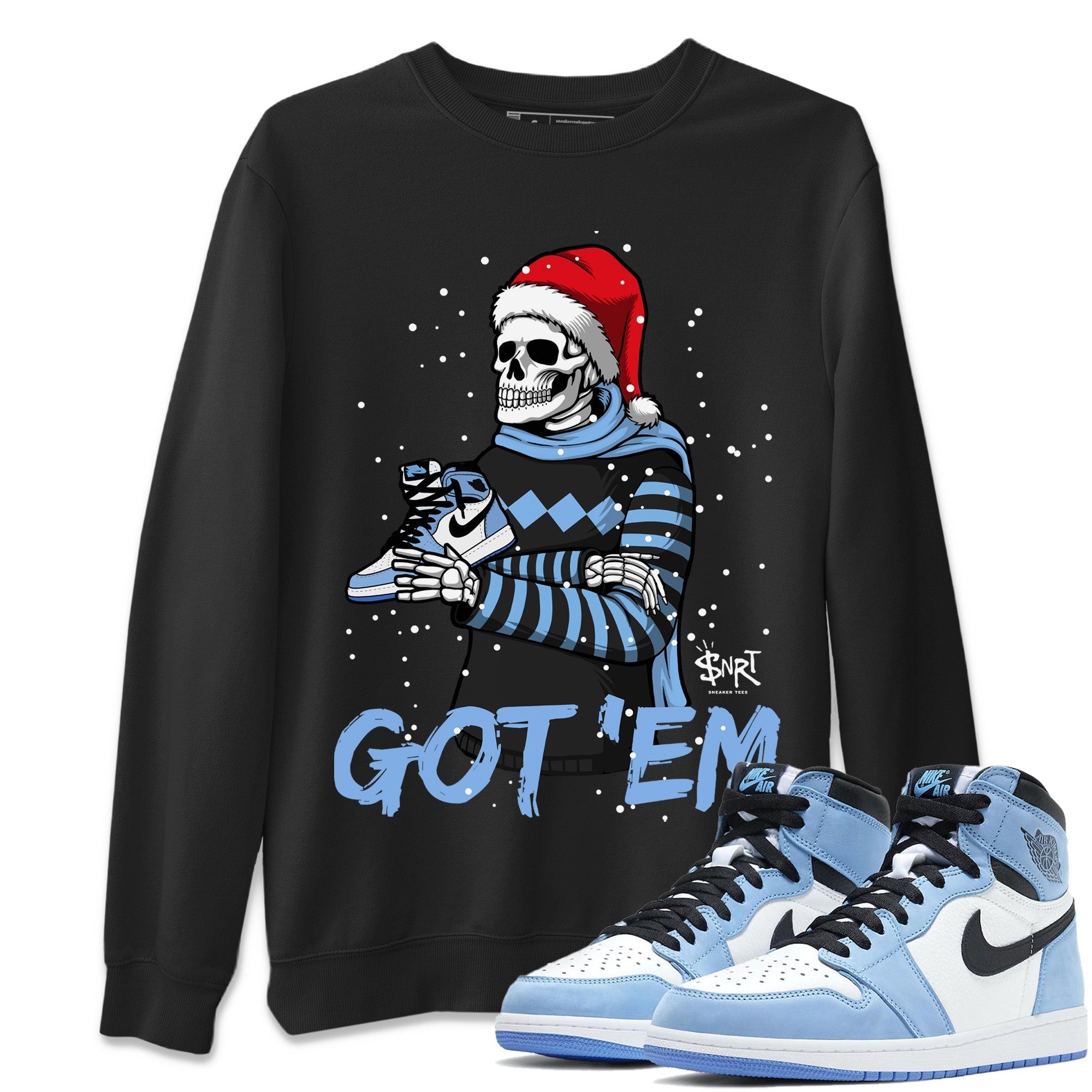 Jordan 1 University Blue Shirt To Match Jordans Skull Got Em Sneaker Tees Jordan 1 University Blue Drip Gear Zone Sneaker Matching Clothing Unisex Shirts