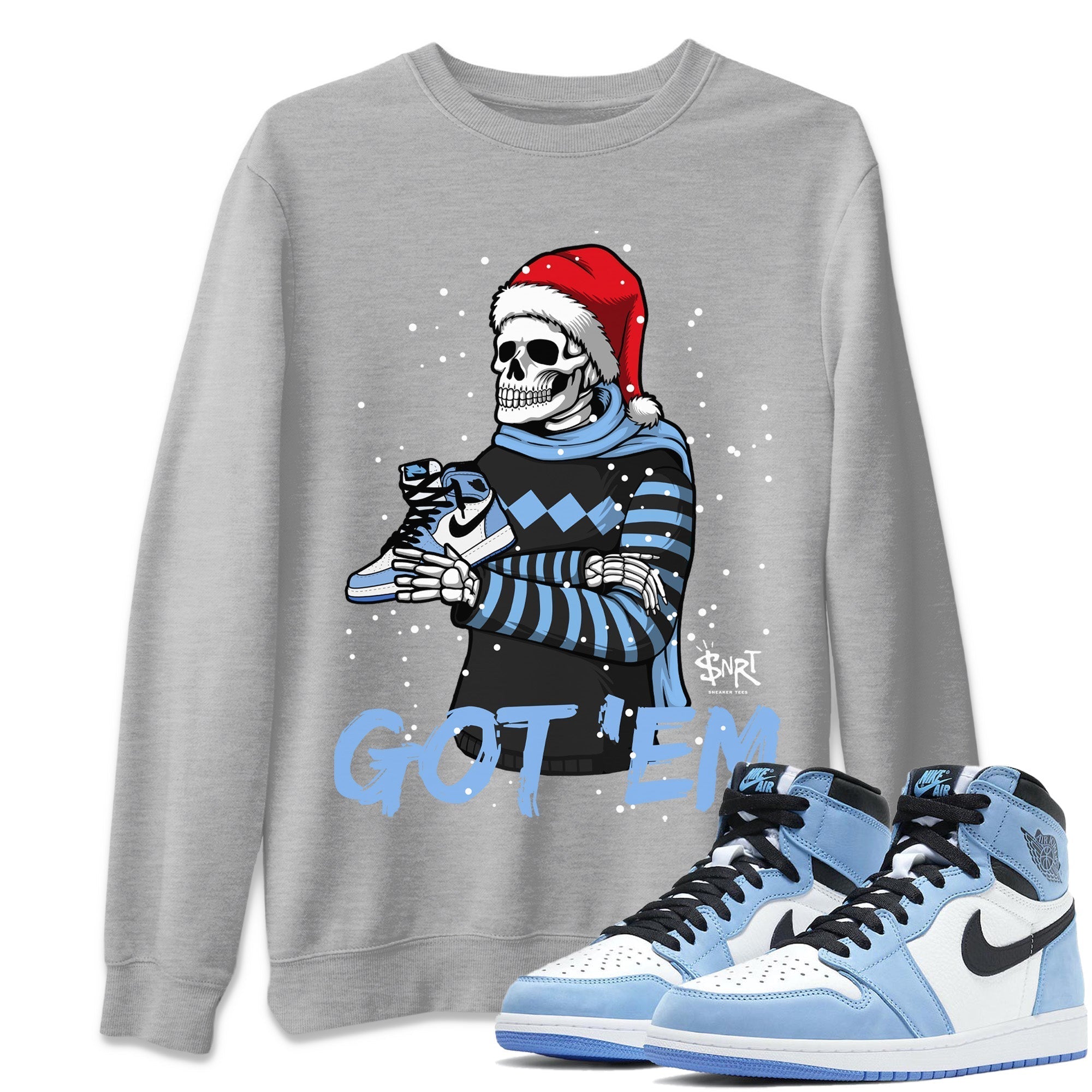Jordan 1 University Blue Shirt To Match Jordans Skull Got Em Sneaker Tees Jordan 1 University Blue Drip Gear Zone Sneaker Matching Clothing Unisex Shirts