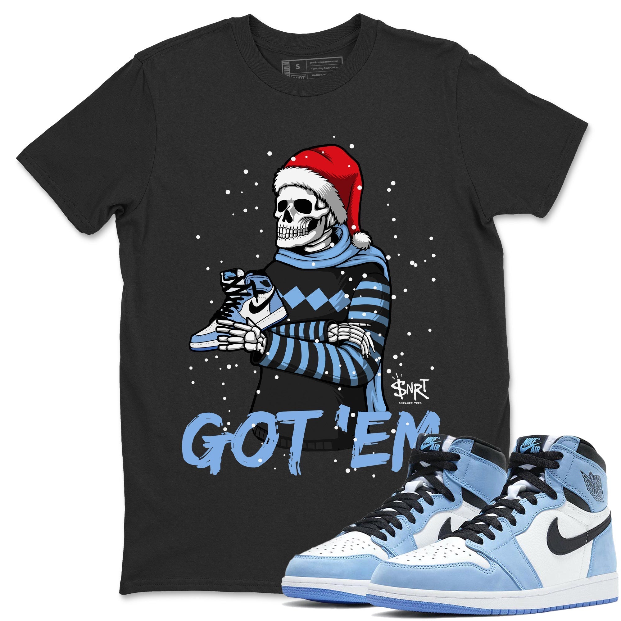Jordan 1 University Blue Shirt To Match Jordans Skull Got Em Sneaker Tees Jordan 1 University Blue Drip Gear Zone Sneaker Matching Clothing Unisex Shirts