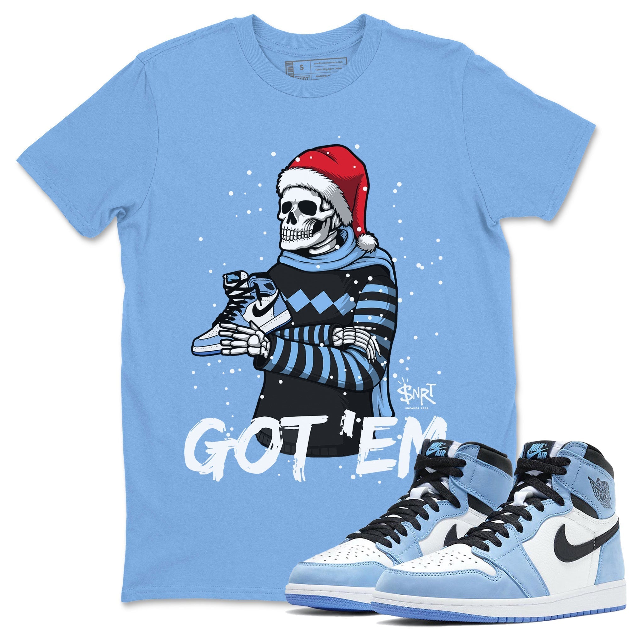 Jordan 1 University Blue Shirt To Match Jordans Skull Got Em Sneaker Tees Jordan 1 University Blue Drip Gear Zone Sneaker Matching Clothing Unisex Shirts