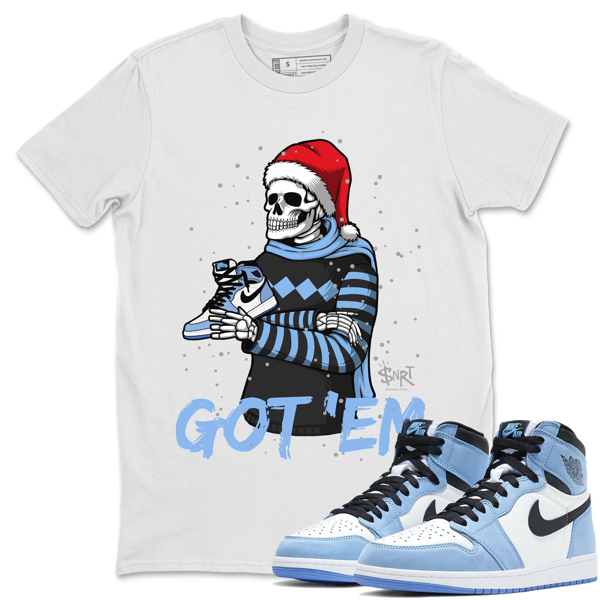 Jordan 1 University Blue Shirt To Match Jordans Skull Got Em Sneaker Tees Jordan 1 University Blue Drip Gear Zone Sneaker Matching Clothing Unisex Shirts
