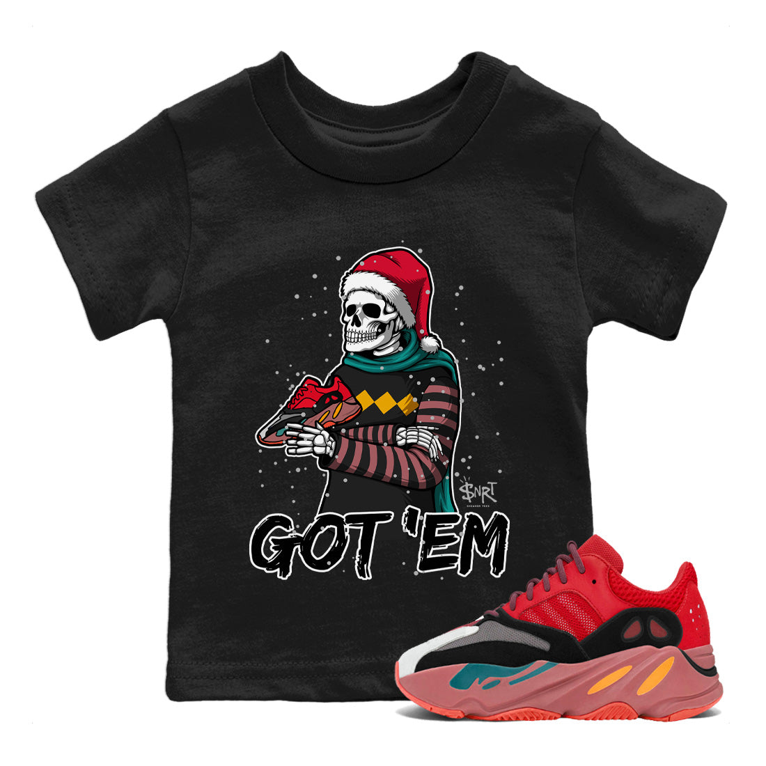 Yeezy 700 Hi-Res Red Shirt To Match Jordans Skull Got Em Sneaker Tees Yeezy 700 Hi-Res Red Drip Gear Zone Sneaker Matching Clothing Kids Shirts
