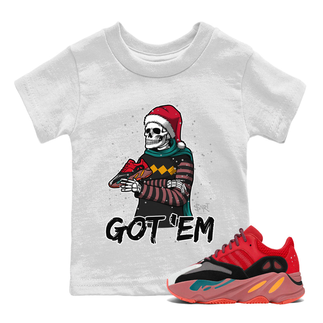 Yeezy 700 Hi-Res Red Shirt To Match Jordans Skull Got Em Sneaker Tees Yeezy 700 Hi-Res Red Drip Gear Zone Sneaker Matching Clothing Kids Shirts
