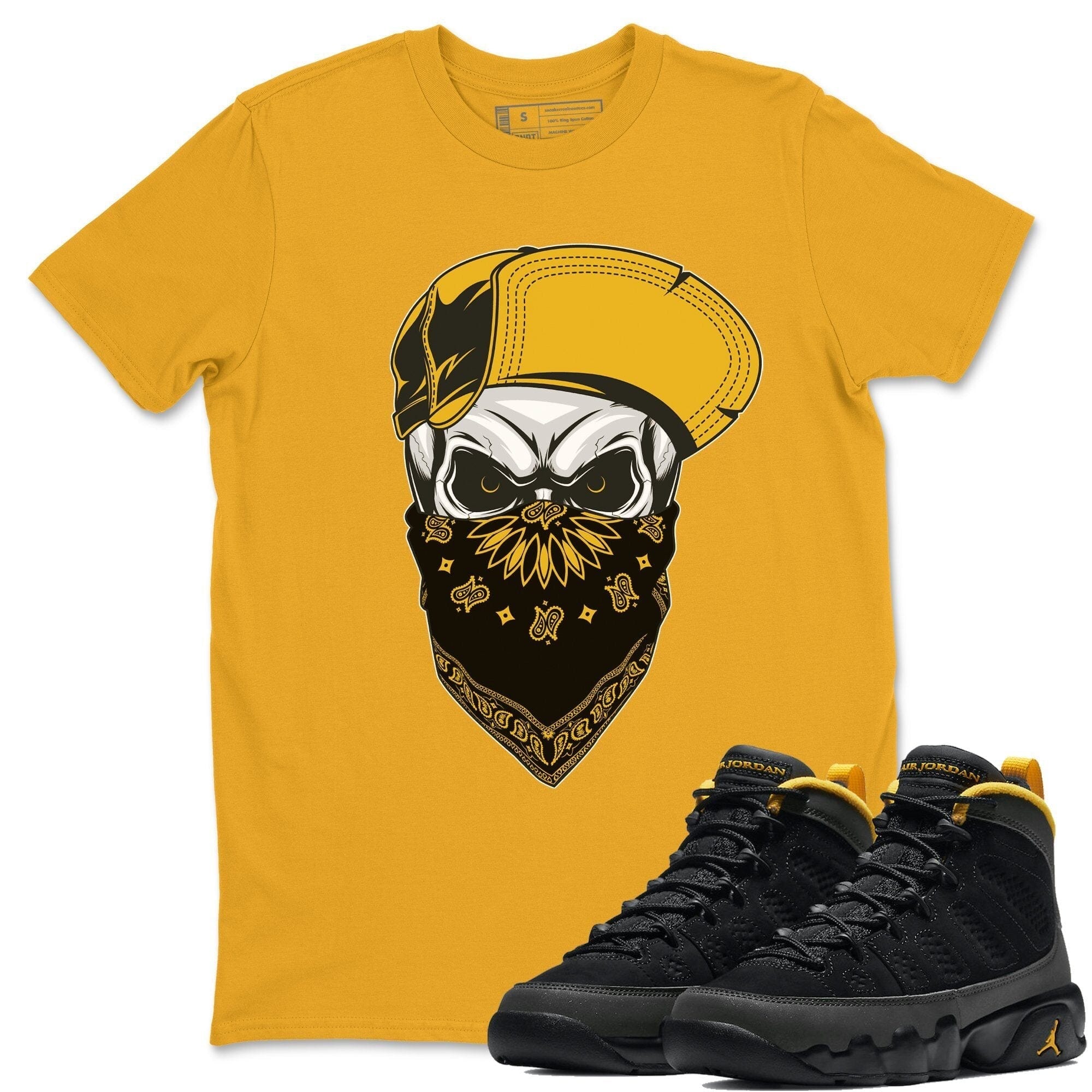 Jordan 9 University Gold Shirt To Match Jordans Skull Hat Sneaker Tees Jordan 9 University Gold Drip Gear Zone Sneaker Matching Clothing Unisex Shirts