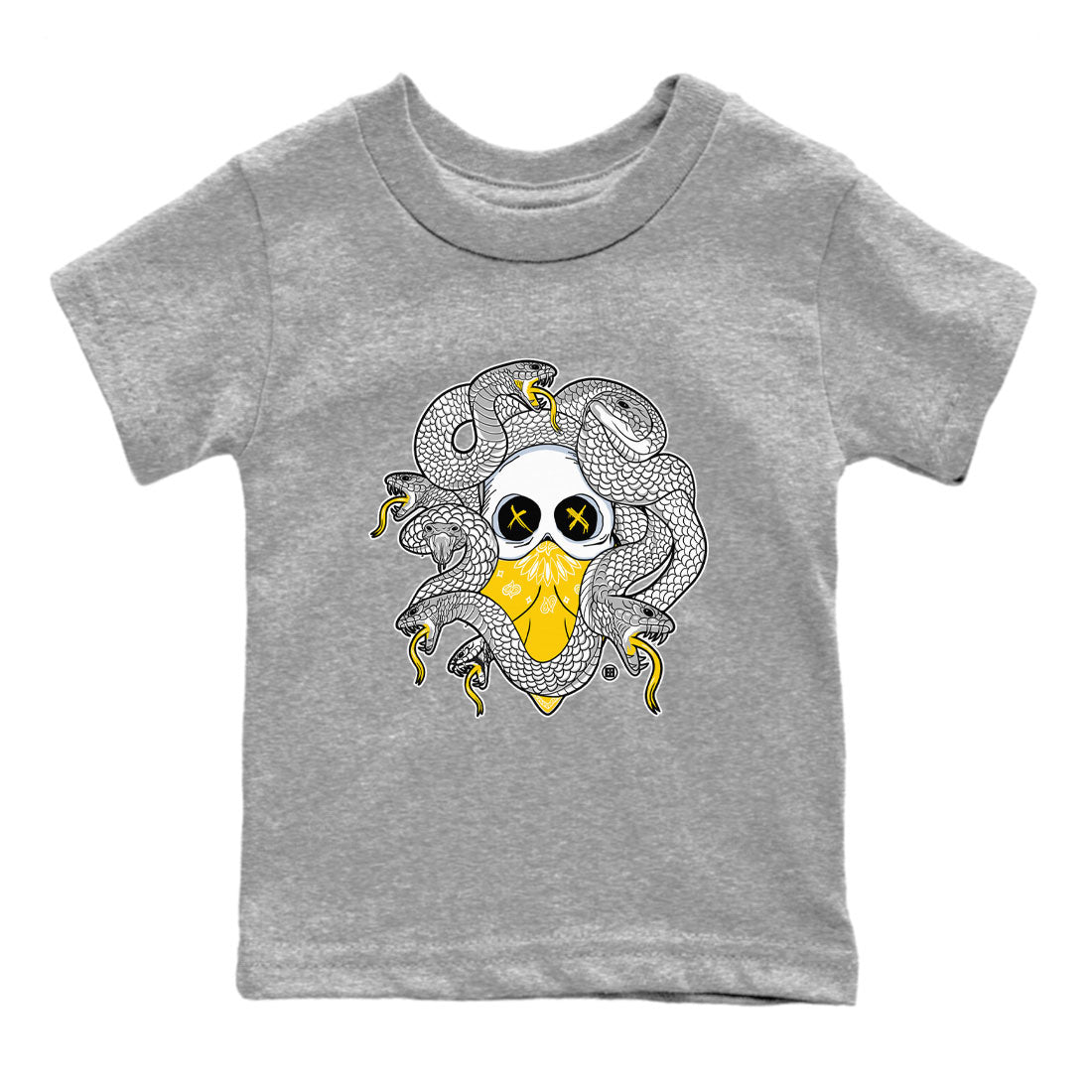Air Jordan 6 Yellow Ochre shirt to match jordans Skull Medusa sneaker tees streetwear brand 6s Yellow Ochre Drip Gear Zone Brand Casual Crew Neck T-Shirt Baby Toddler Heather Grey 2 T-Shirt