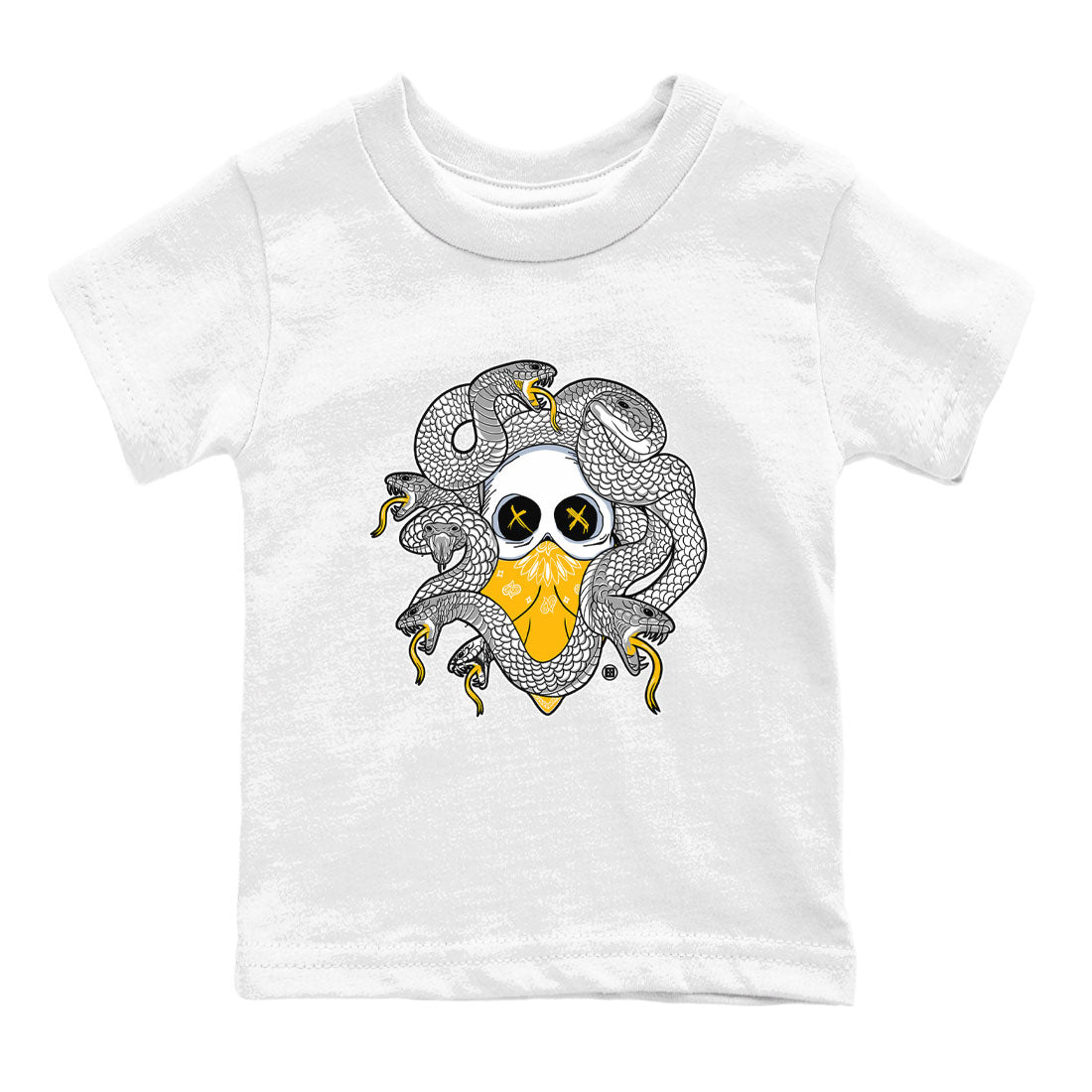 Air Jordan 6 Yellow Ochre shirt to match jordans Skull Medusa sneaker tees streetwear brand 6s Yellow Ochre Drip Gear Zone Brand Casual Crew Neck T-Shirt Baby Toddler White 2 T-Shirt