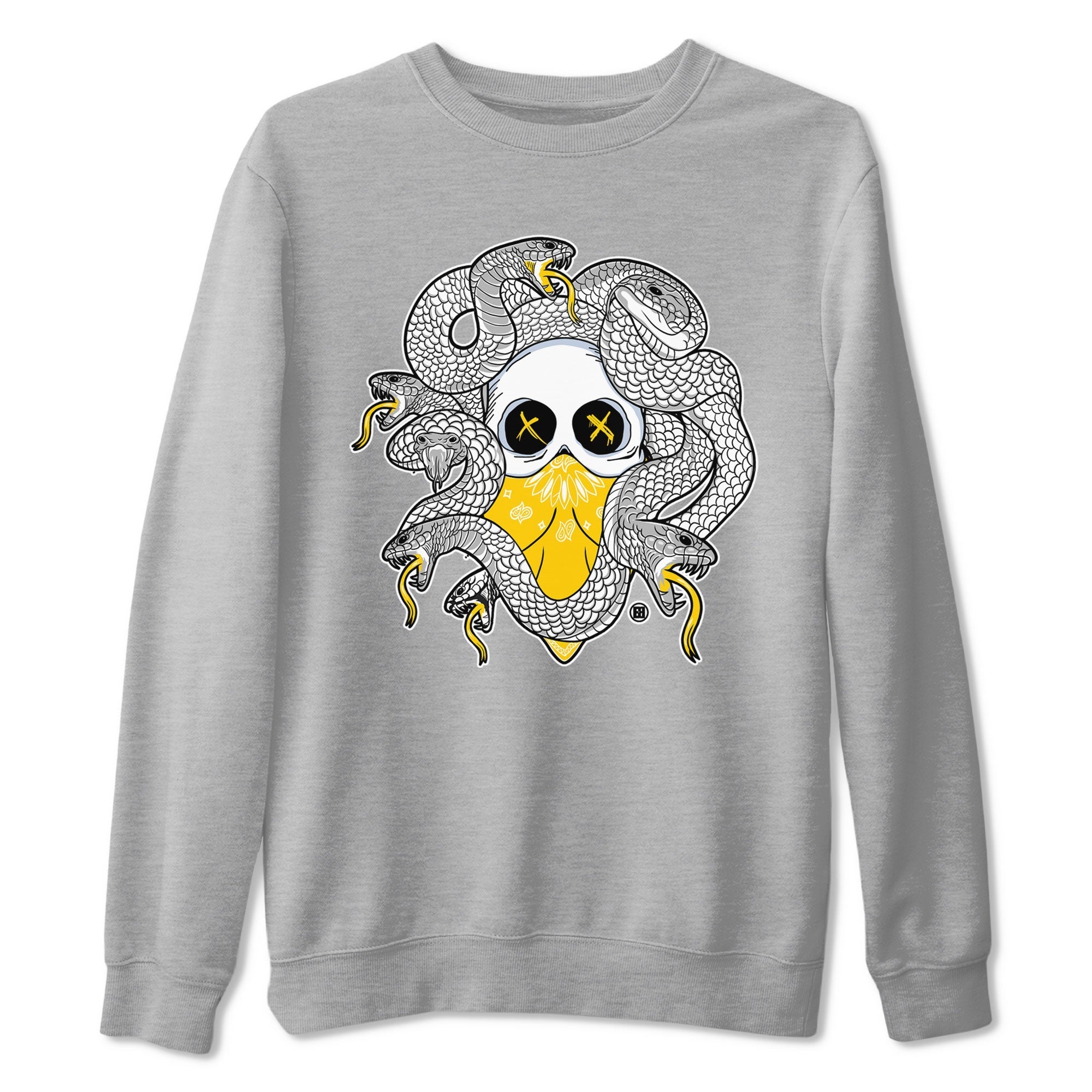 Air Jordan 6 Yellow Ochre shirt to match jordans Skull Medusa sneaker tees streetwear brand 6s Yellow Ochre Drip Gear Zone Brand Casual Crew Neck T-Shirt Unisex Heather Grey 2 T-Shirt
