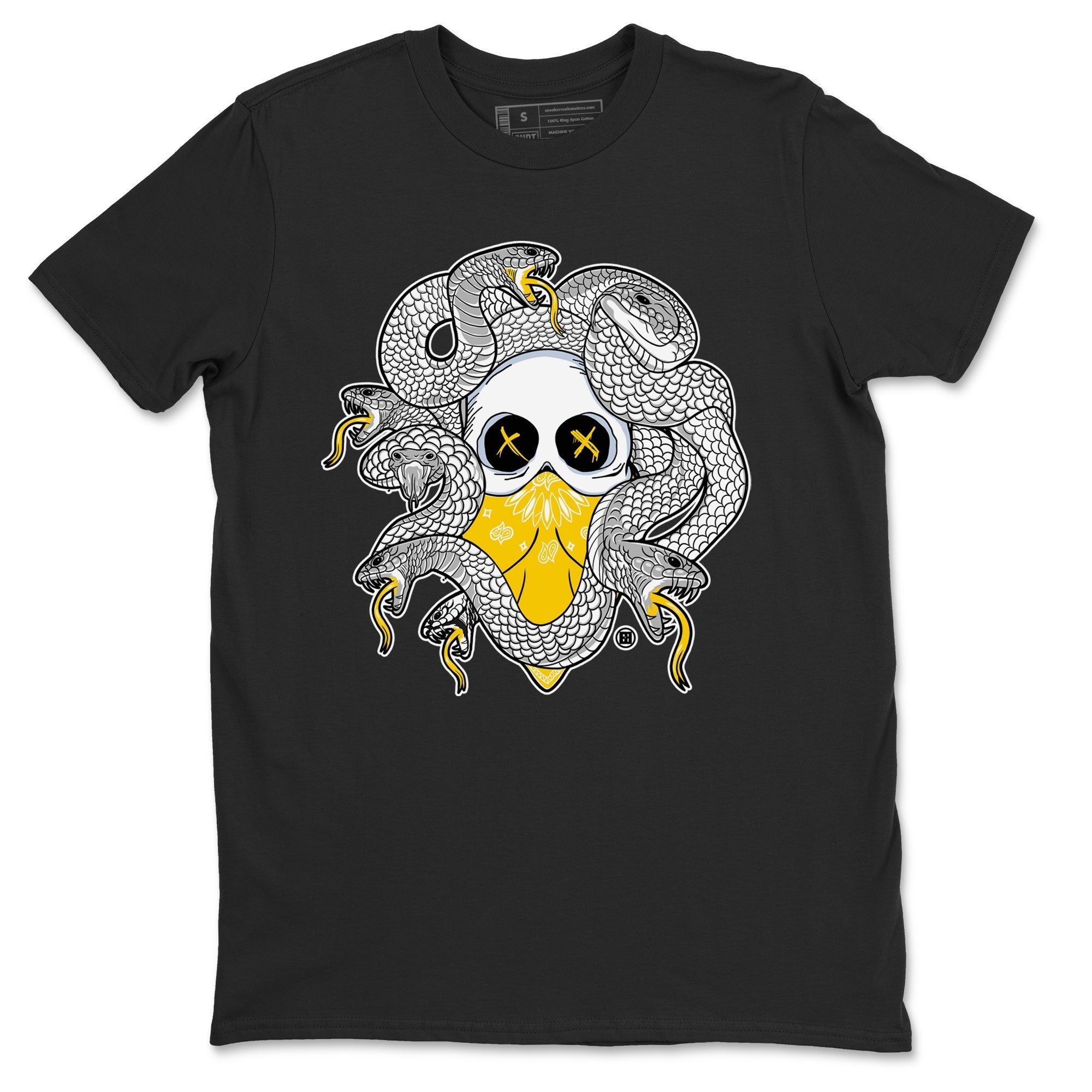 Air Jordan 6 Yellow Ochre shirt to match jordans Skull Medusa sneaker tees streetwear brand 6s Yellow Ochre Drip Gear Zone Brand Casual Crew Neck T-Shirt Unisex Black 2 T-Shirt