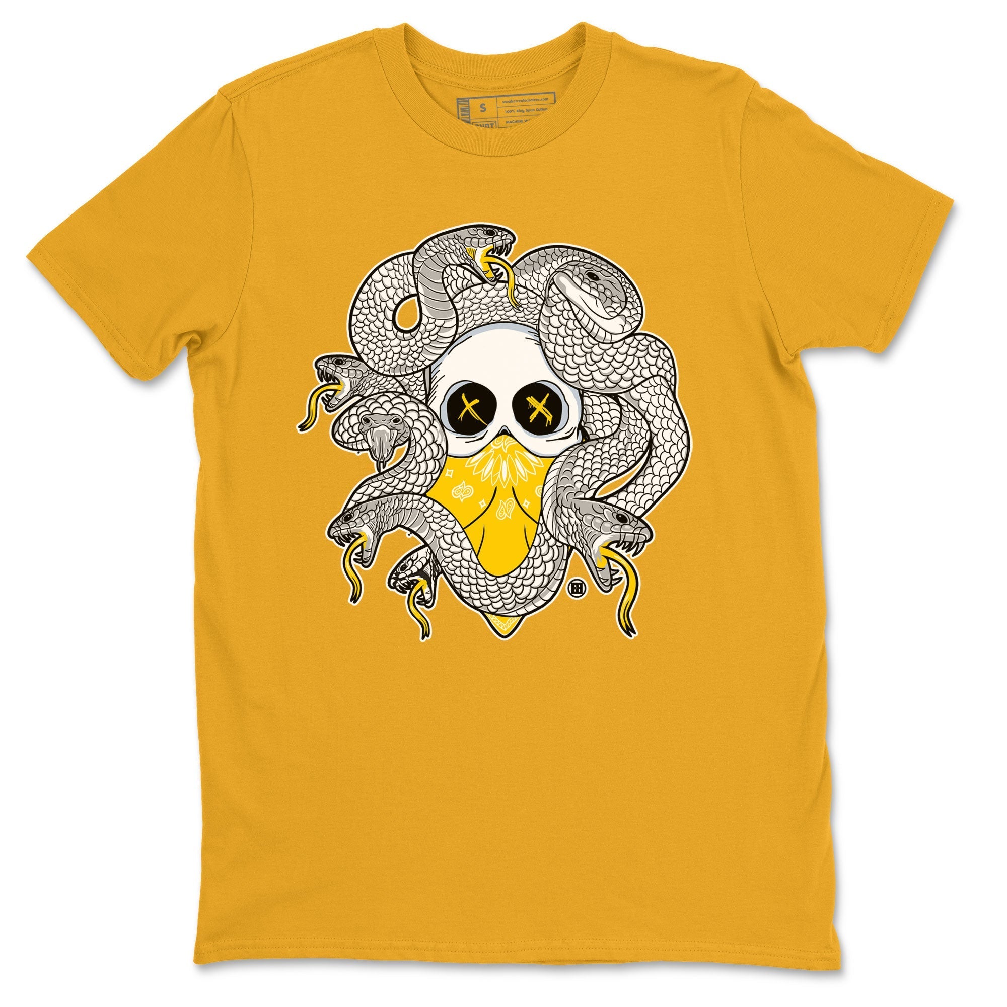 Air Jordan 6 Yellow Ochre shirt to match jordans Skull Medusa sneaker tees streetwear brand 6s Yellow Ochre Drip Gear Zone Brand Casual Crew Neck T-Shirt Unisex Gold 2 T-Shirt