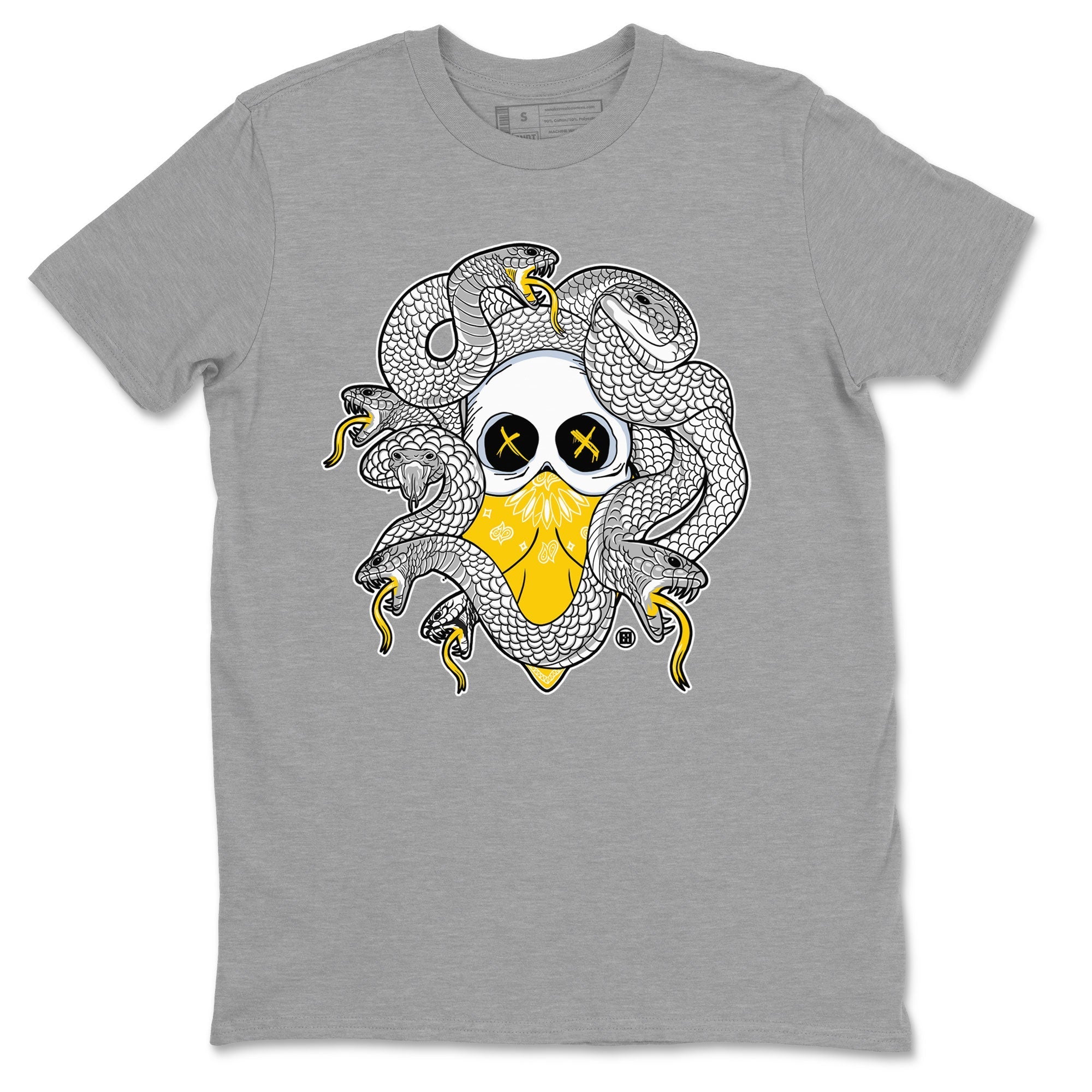 Air Jordan 6 Yellow Ochre shirt to match jordans Skull Medusa sneaker tees streetwear brand 6s Yellow Ochre Drip Gear Zone Brand Casual Crew Neck T-Shirt Unisex Heather Grey 2 T-Shirt