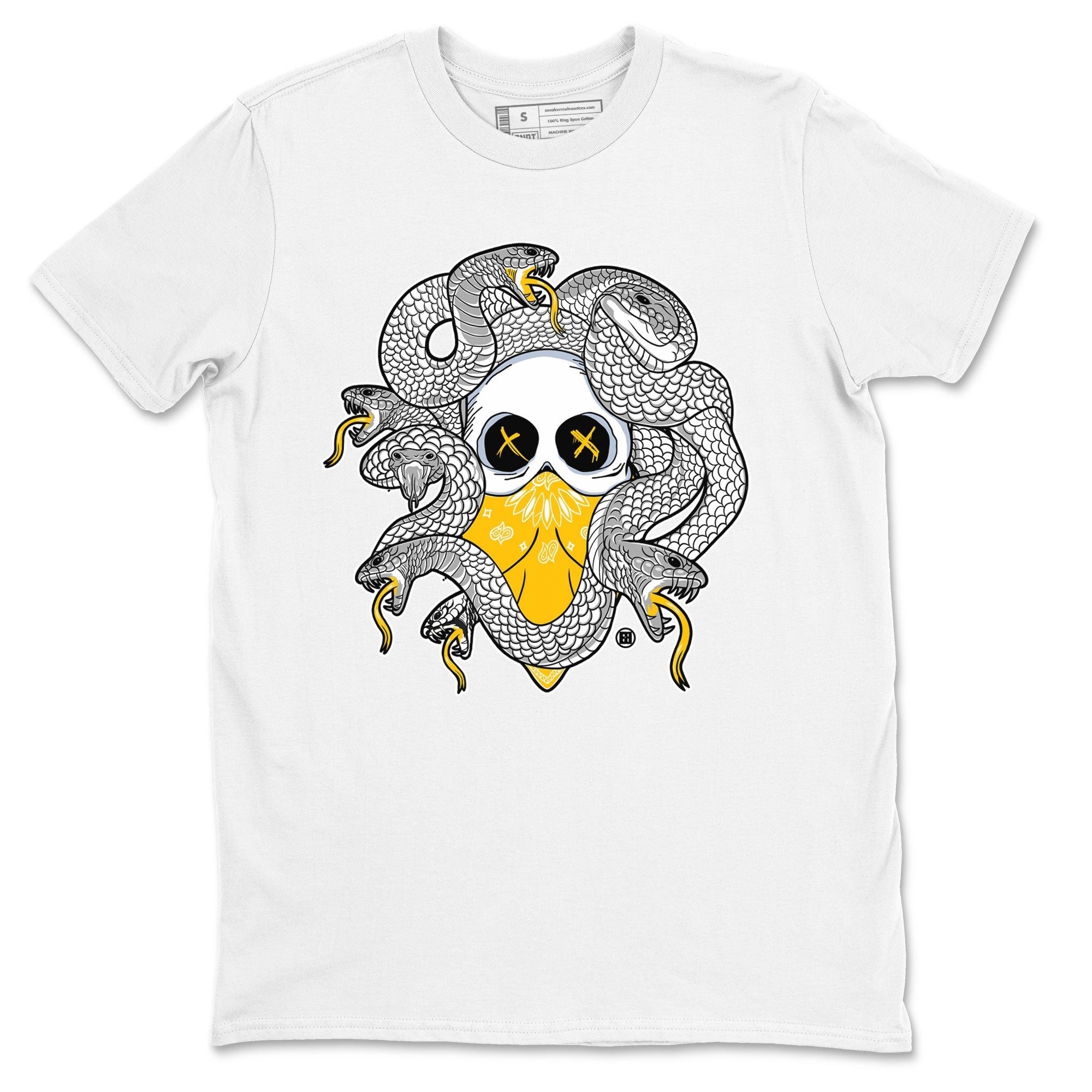 Air Jordan 6 Yellow Ochre shirt to match jordans Skull Medusa sneaker tees streetwear brand 6s Yellow Ochre Drip Gear Zone Brand Casual Crew Neck T-Shirt Unisex White 2 T-Shirt