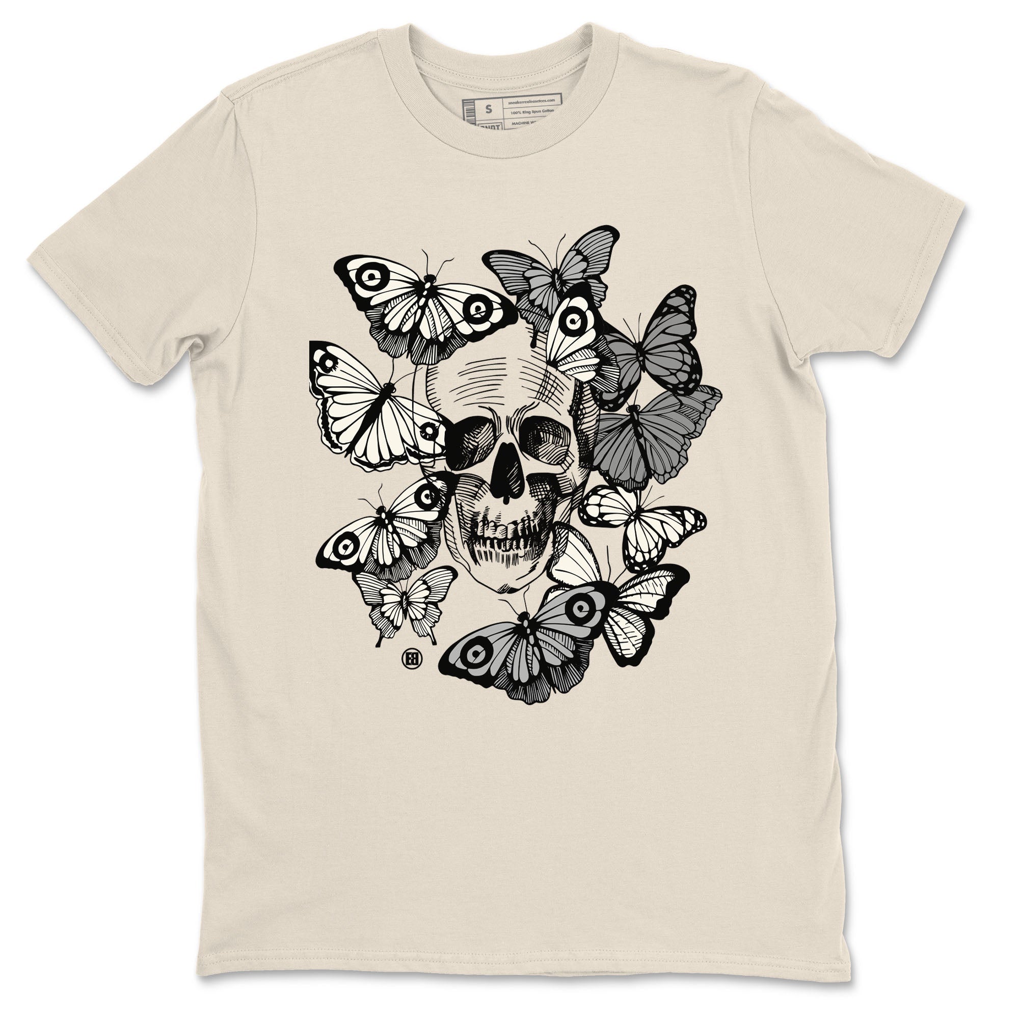 Jordan 3 Carft 'Ivory' shirt to match jordans Skull With Butterflies sneaker tees Air Jordan 3 Ivory Drip Gear Zone Streetwear unisex cotton Natural 2 crew neck shirt