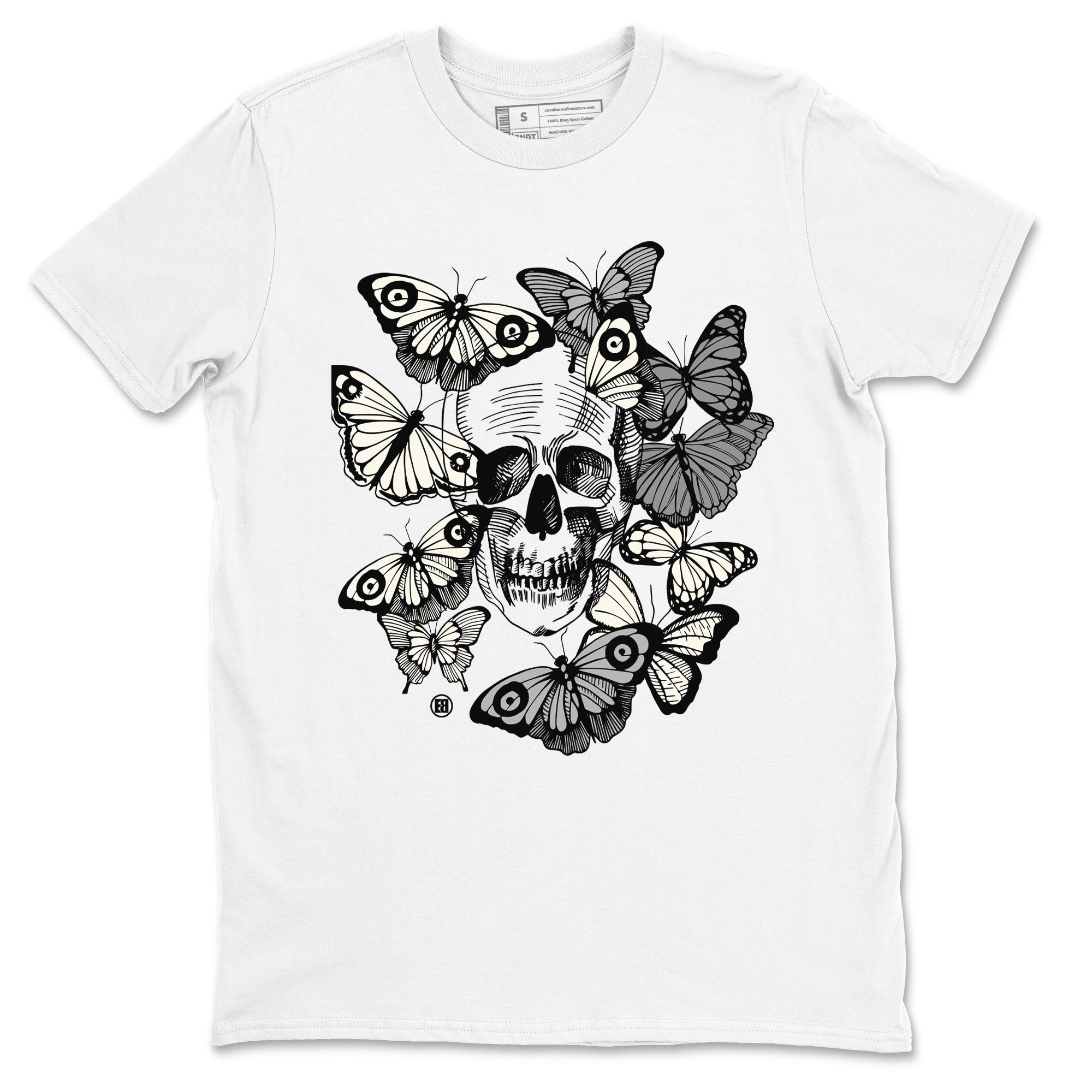 Jordan 3 Carft 'Ivory' shirt to match jordans Skull With Butterflies sneaker tees Air Jordan 3 Ivory Drip Gear Zone Streetwear unisex cotton White 2 crew neck shirt