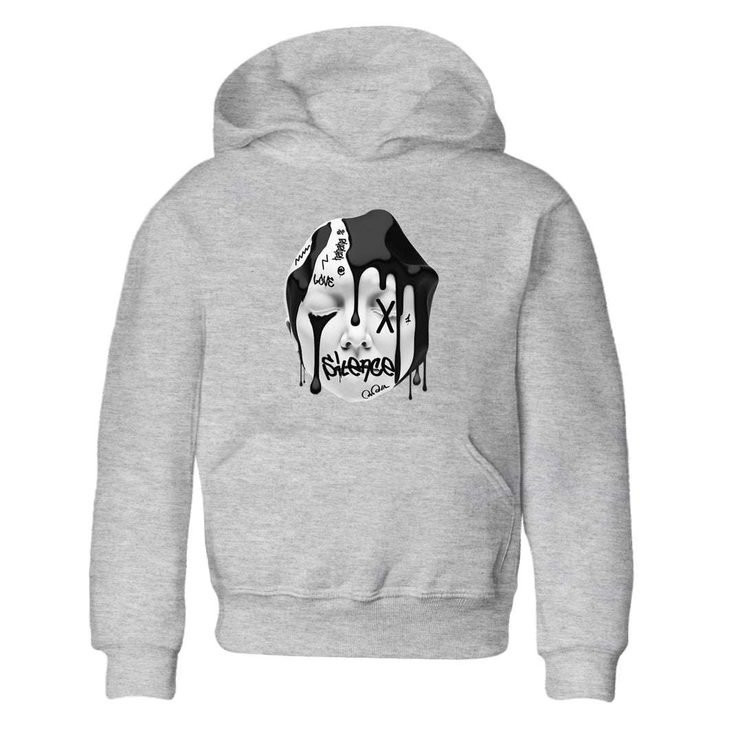 Air Jordan 1 Homage Sneaker Tees Drip Gear Zone Silence Sculpture Sneaker Tees AJ1 Homage Shirt Kids Shirts Heather Grey 2