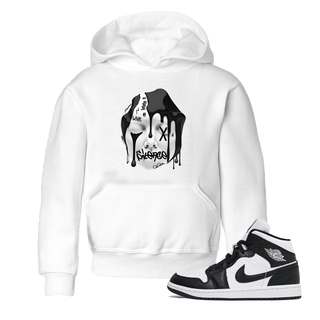 Air Jordan 1 Homage Sneaker Tees Drip Gear Zone Silence Sculpture Sneaker Tees AJ1 Homage Shirt Kids Shirts White 1