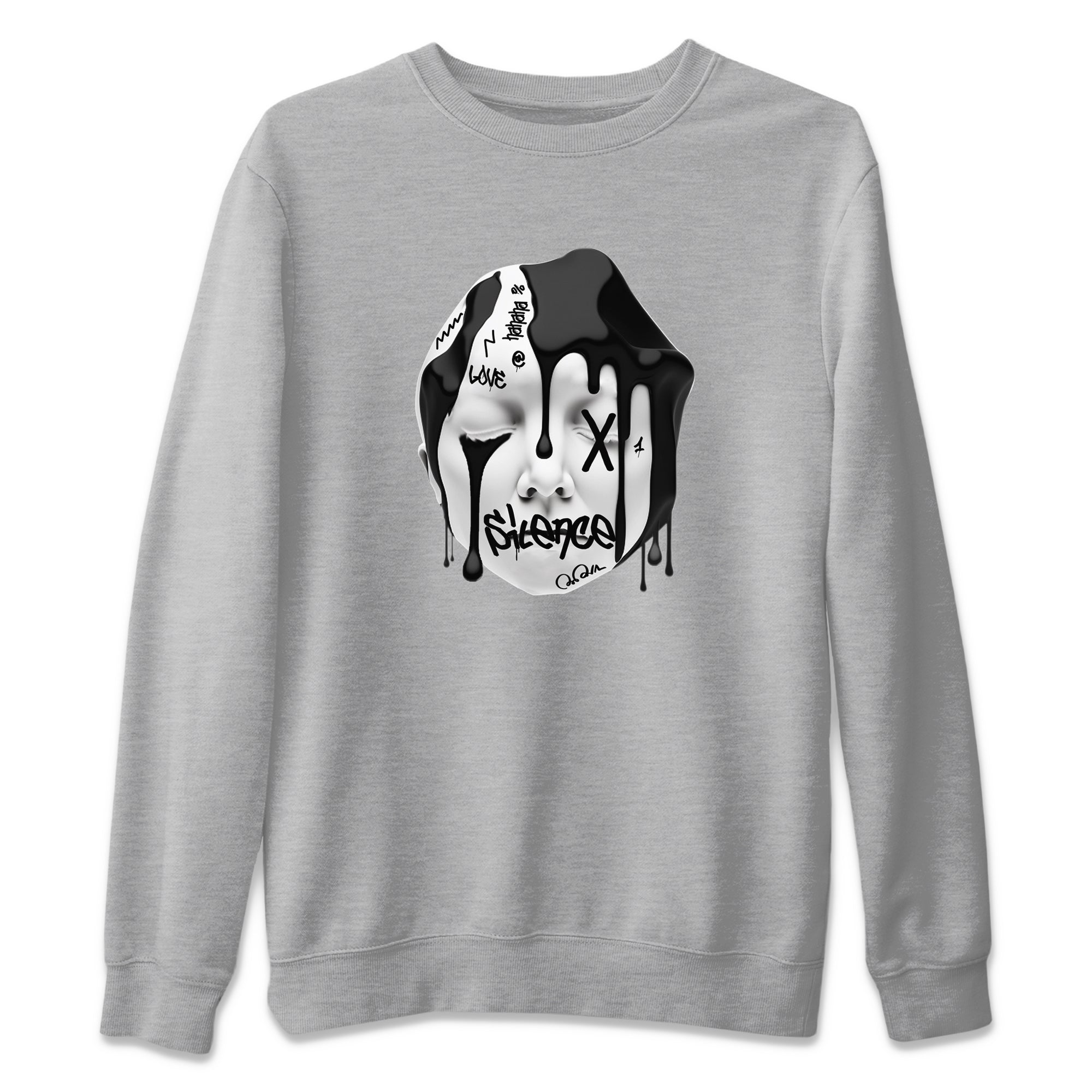 Air Jordan 1 Homage Sneaker Tees Drip Gear Zone Silence Sculpture Sneaker Tees AJ1 Homage Shirt Unisex Shirts Heather Grey 2