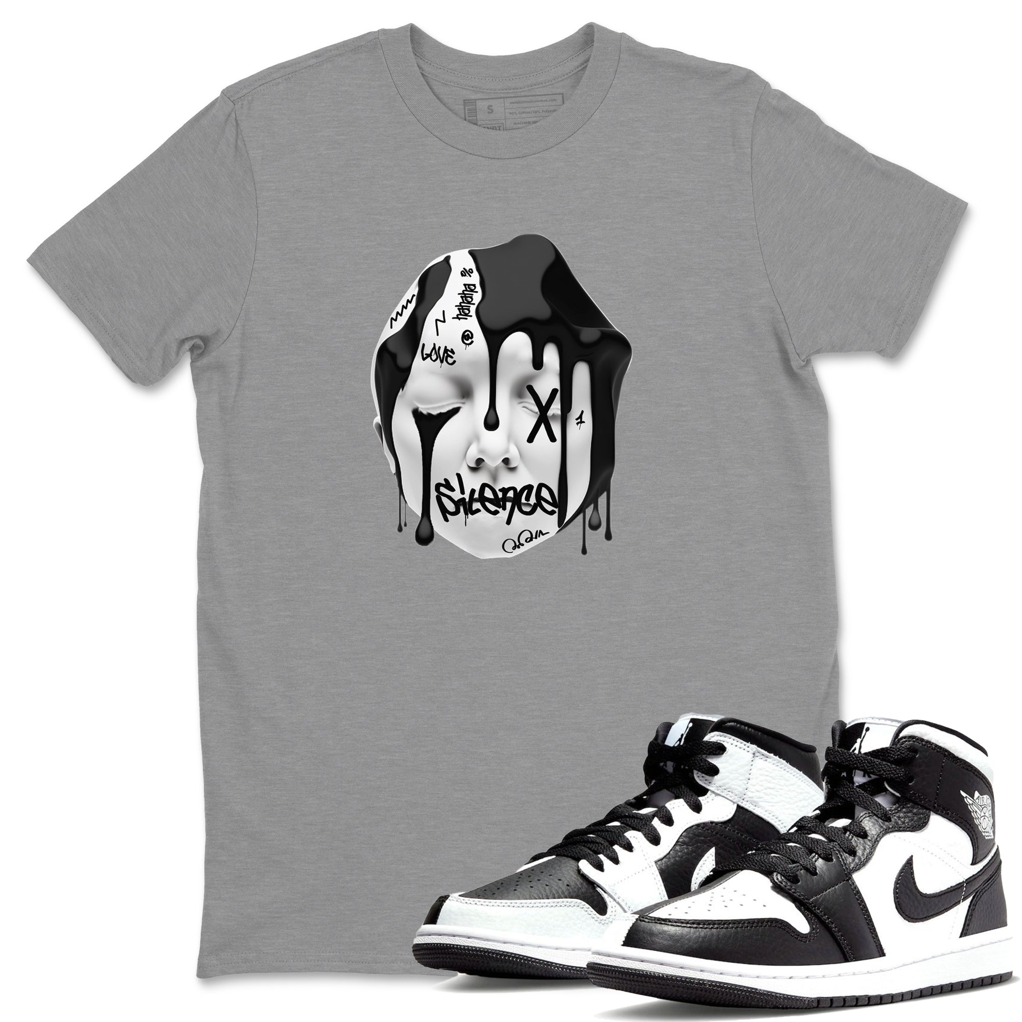 Air Jordan 1 Homage Silence Sculpture Crew Neck Sneaker Tees AJ1 Homage Sneaker T-Shirts Size Chart