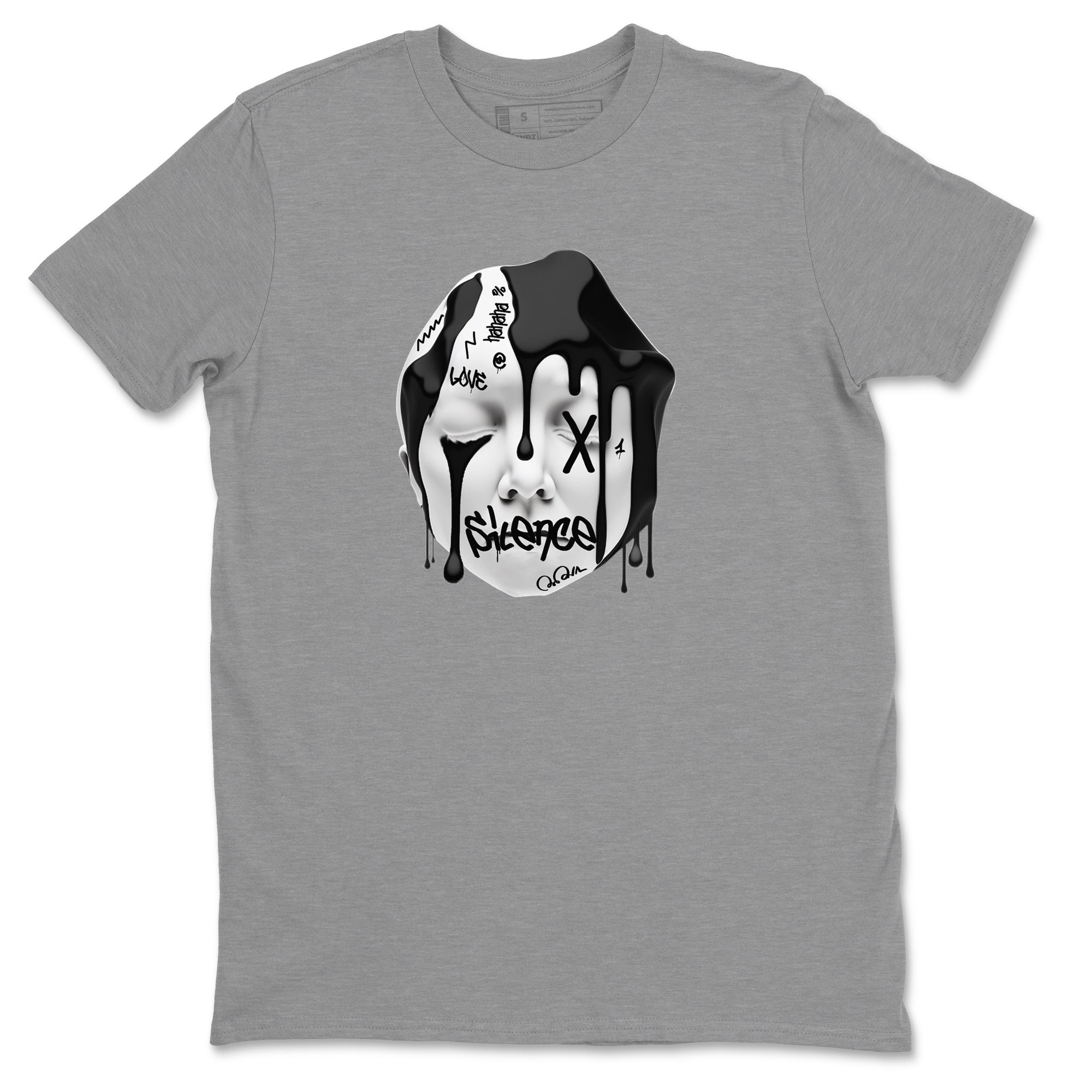 Air Jordan 1 Homage Sneaker Tees Drip Gear Zone Silence Sculpture Sneaker Tees AJ1 Homage Shirt Unisex Shirts Heather Grey 2