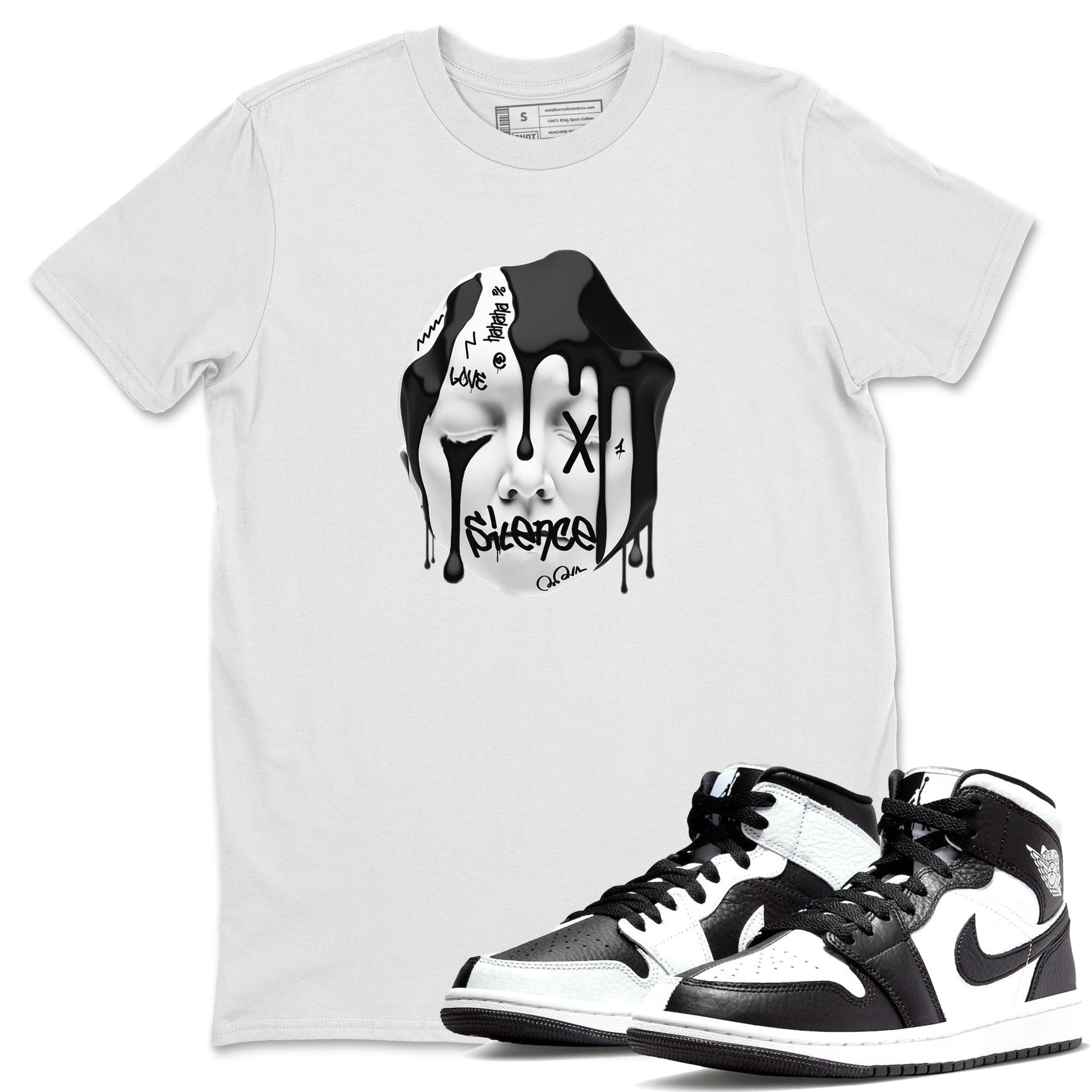 Air Jordan 1 Homage Sneaker Tees Drip Gear Zone Silence Sculpture Sneaker Tees AJ1 Homage Shirt Unisex Shirts White 1