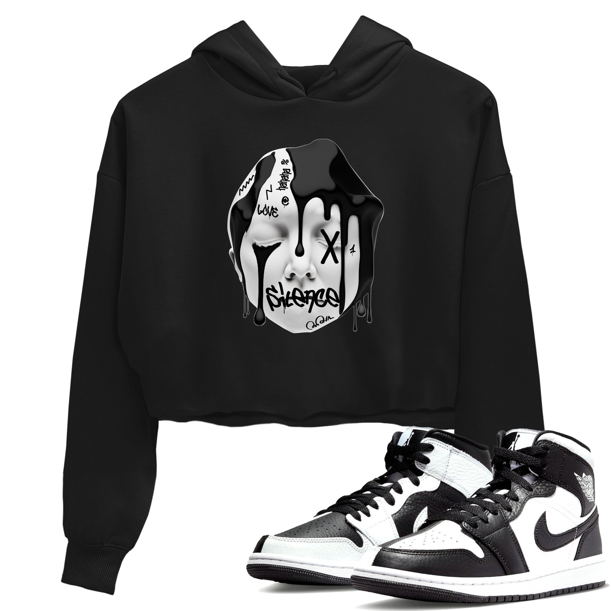 Air Jordan 1 Homage Sneaker Tees Drip Gear Zone Silence Sculpture Sneaker Tees AJ1 Homage Shirt Women's Shirts Black 1