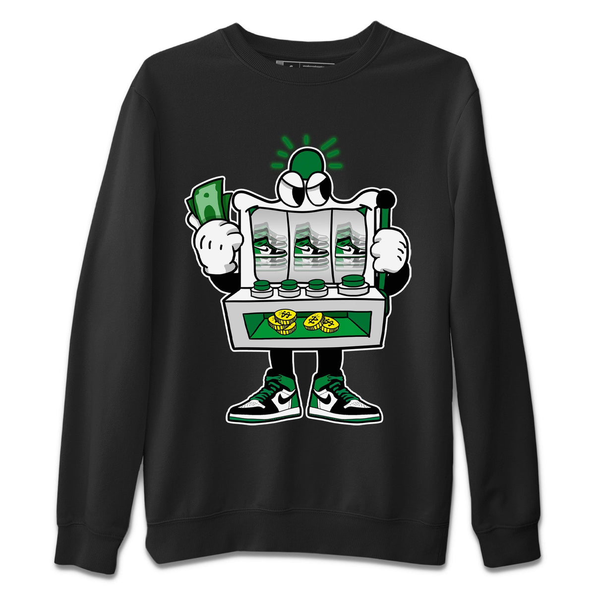 Air Jordan 1 Celtics Sneaker Match Tees Slot Machine Streetwear Sneaker Shirt Air Jordan 1 High OG Celtics Sneaker Release Tees Unisex Shirts Black 2