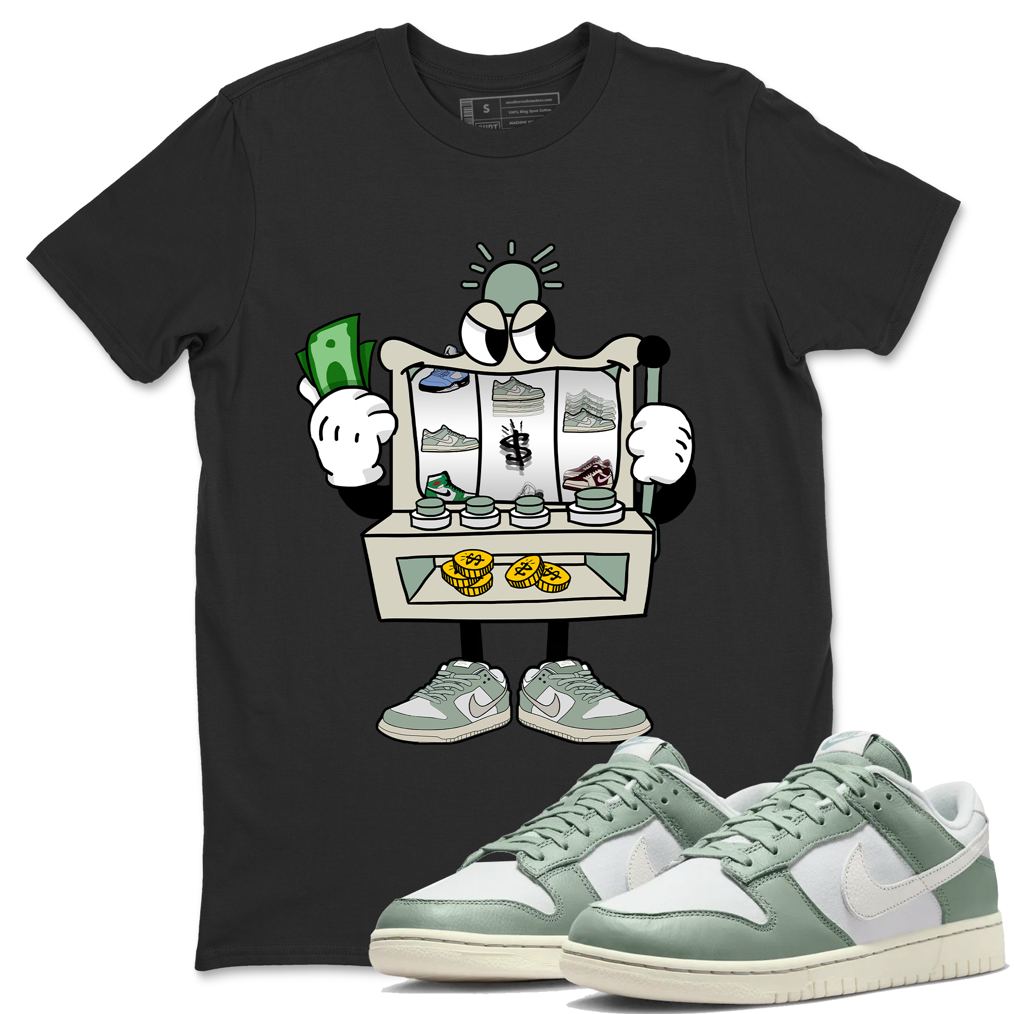 Dunk Low Mica Green Sneaker Match Tees Slot Machine Streetwear Sneaker Shirt Dunk Mica Green Sneaker Release Tees Unisex Shirts Black 1