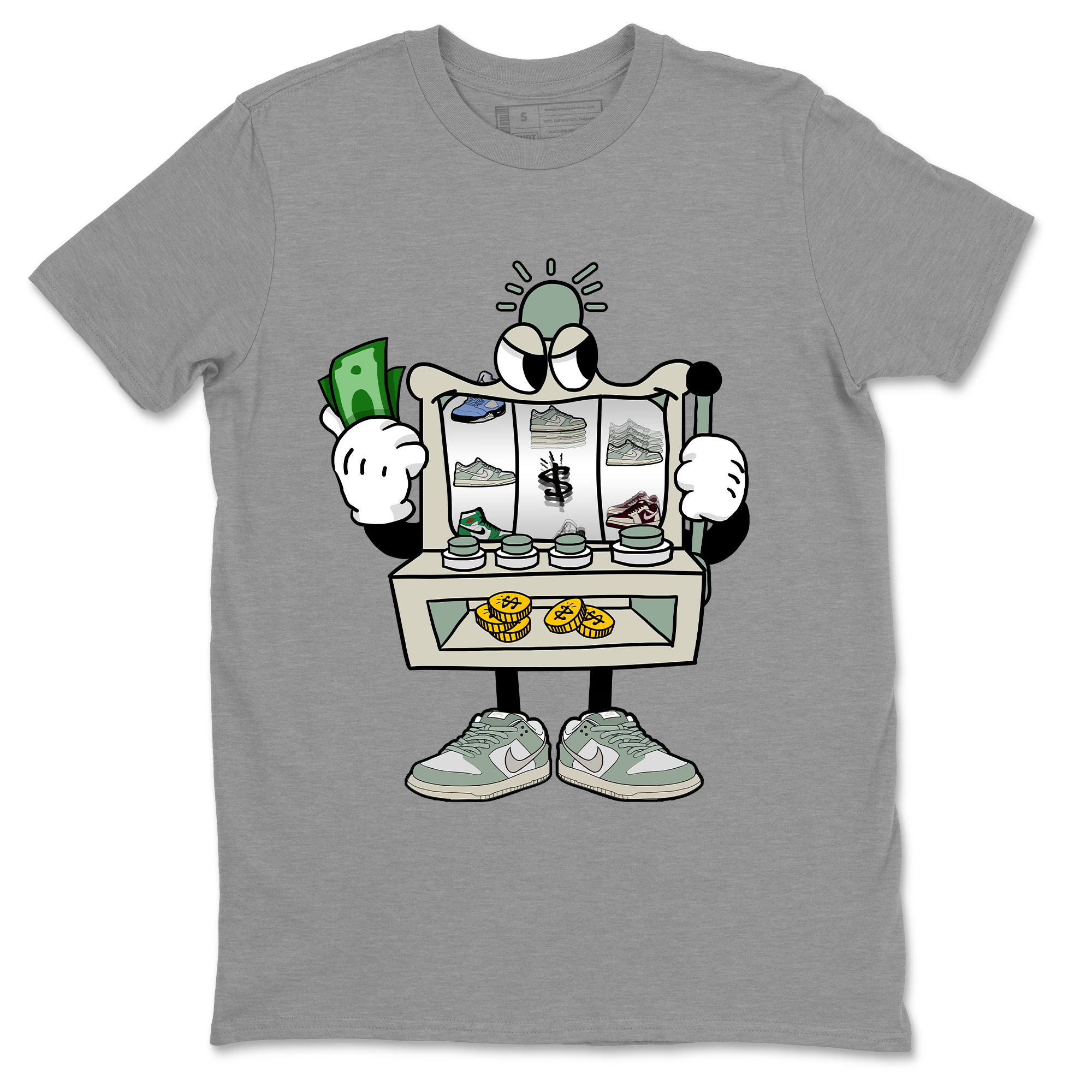 Dunk Low Mica Green Sneaker Match Tees Slot Machine Streetwear Sneaker Shirt Dunk Mica Green Sneaker Release Tees Unisex Shirts Heather Grey 2