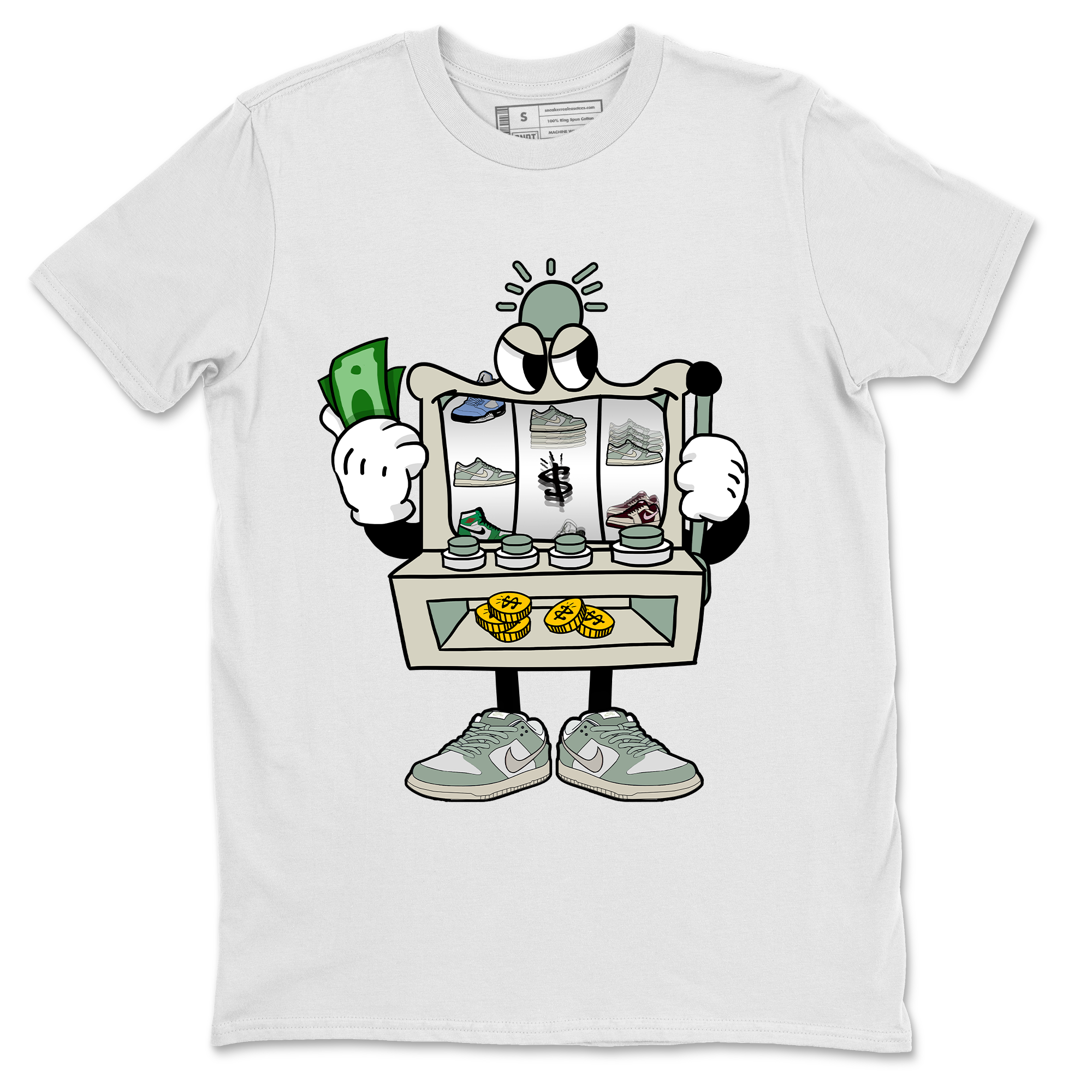Dunk Low Mica Green Sneaker Match Tees Slot Machine Streetwear Sneaker Shirt Dunk Mica Green Sneaker Release Tees Unisex Shirts White 1