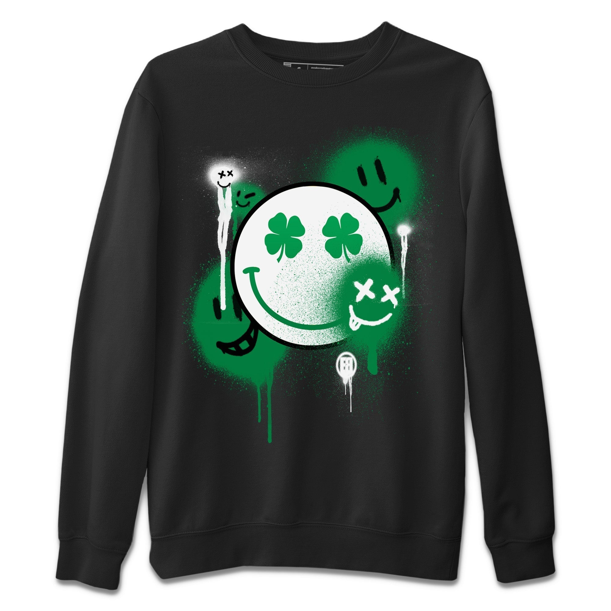 Jordan 1 Lucky Green Shirt To Match Jordans Smile Painting Sneaker Tees Jordan 1 Lucky Green Drip Gear Zone Sneaker Matching Clothing Unisex Shirts