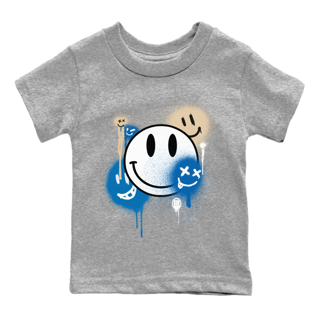 Jordan 1 Travis Scott Fragment Sneaker Matching T-Shirt Smile Painting Sneaker Tees Jordan 1 Travis Scott Fragment Sneaker Release Tees Kids Shirts