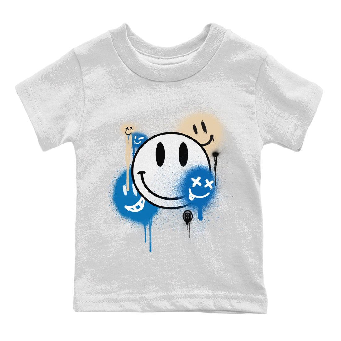 Jordan 1 Travis Scott Fragment Sneaker Matching T-Shirt Smile Painting Sneaker Tees Jordan 1 Travis Scott Fragment Sneaker Release Tees Kids Shirts