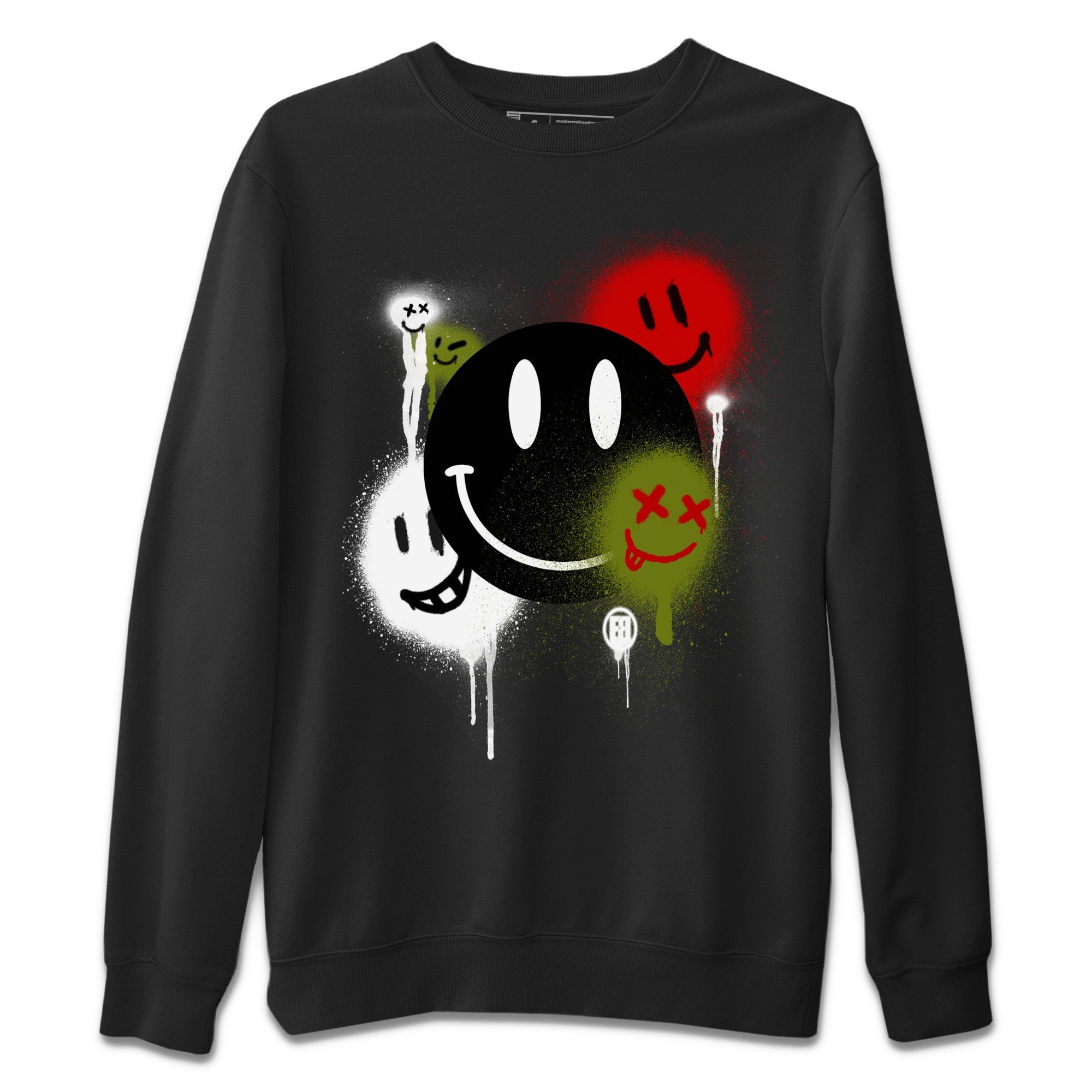 Air Jordan 1 Travis Scott Olive Sneaker Match Tees Smile Painting Streetwear Sneaker Shirt Air Jordan 1 Low x Travis Scott x Olive Sneaker Release Tees Unisex Shirts Black 2