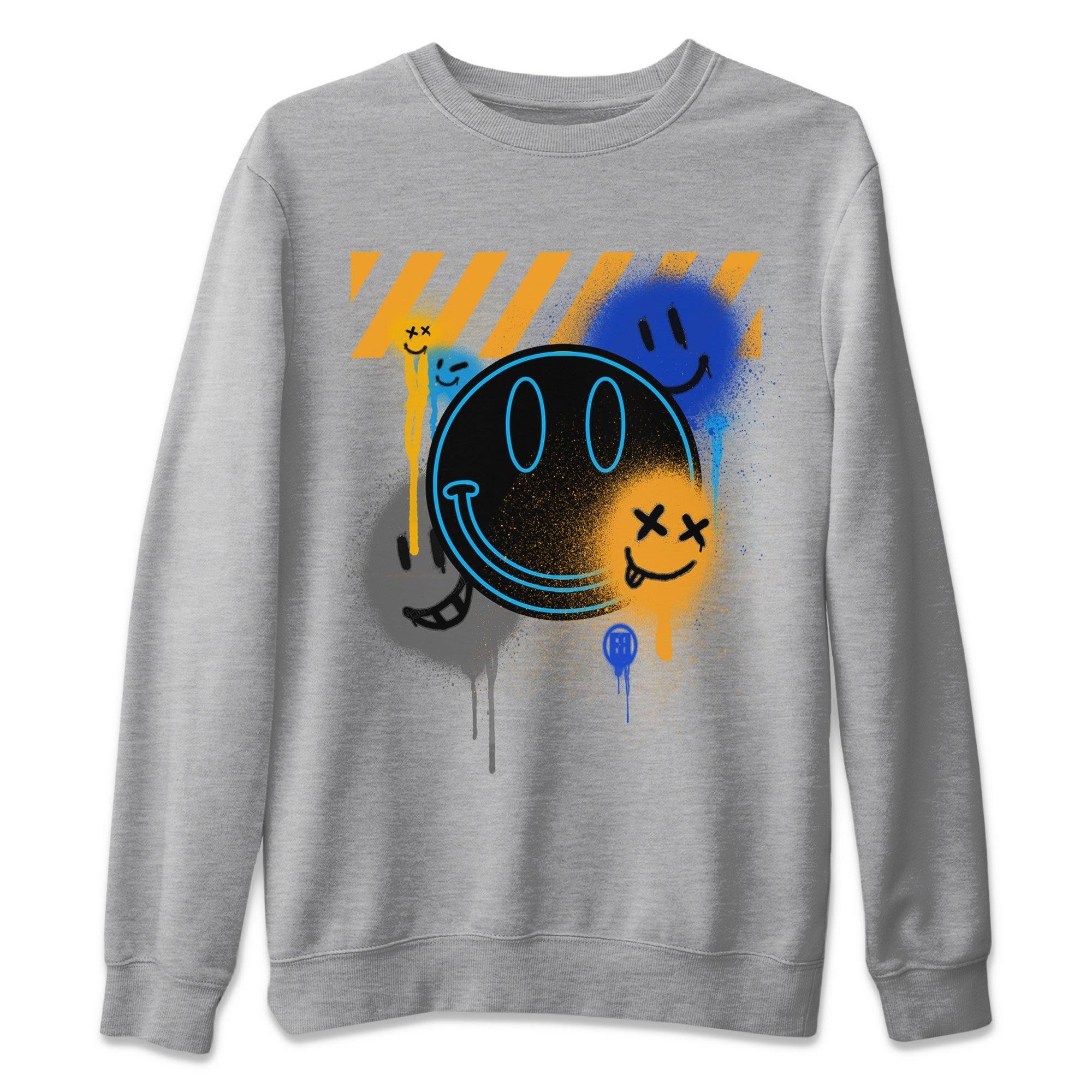 Jordan 2 OFF-WHITE Black Blue Shirt To Match Jordans Smile Painting Sneaker Tees Jordan 2 OFF-WHITE Black Blue Drip Gear Zone Sneaker Matching Clothing Unisex Shirts