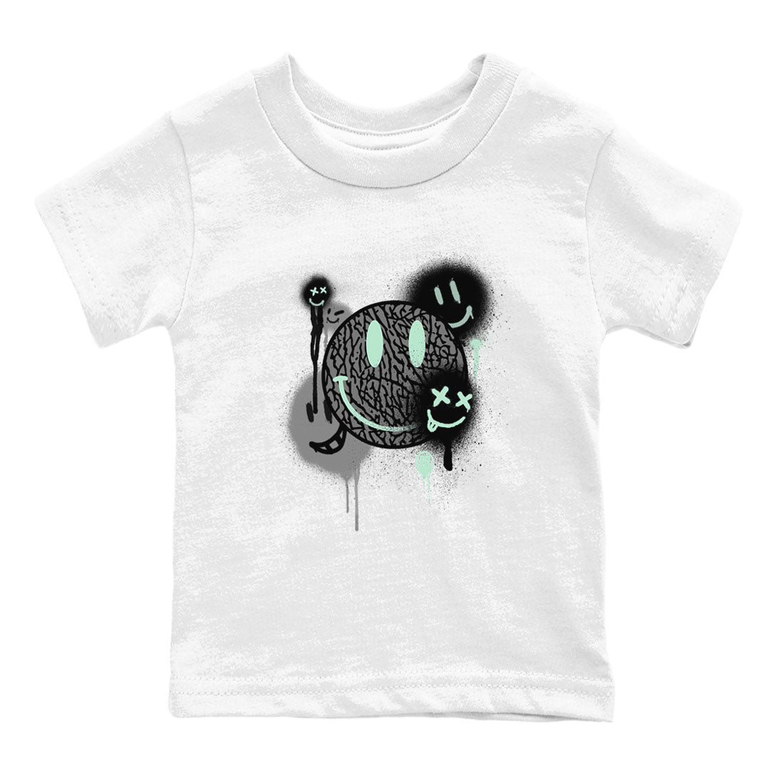 3s Green Glow shirt to match jordans Smile Painting sneaker tees Air Jordan 3 Green Glow Drip Gear Zone baby toddler White 2 cotton Shirt